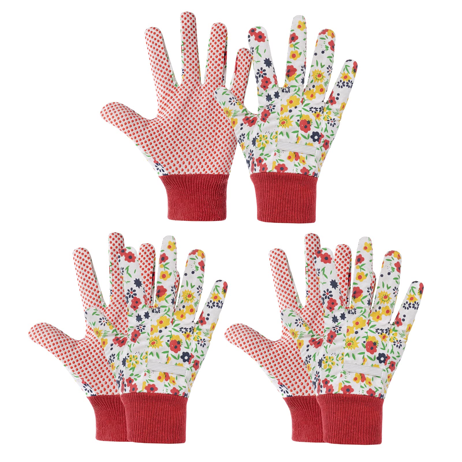 Ainiv Floral Gardening Gloves for Women/Ladies, Non-Slip Garden Work Gloves,Breathable Yard Work Glove Light Working Gloves