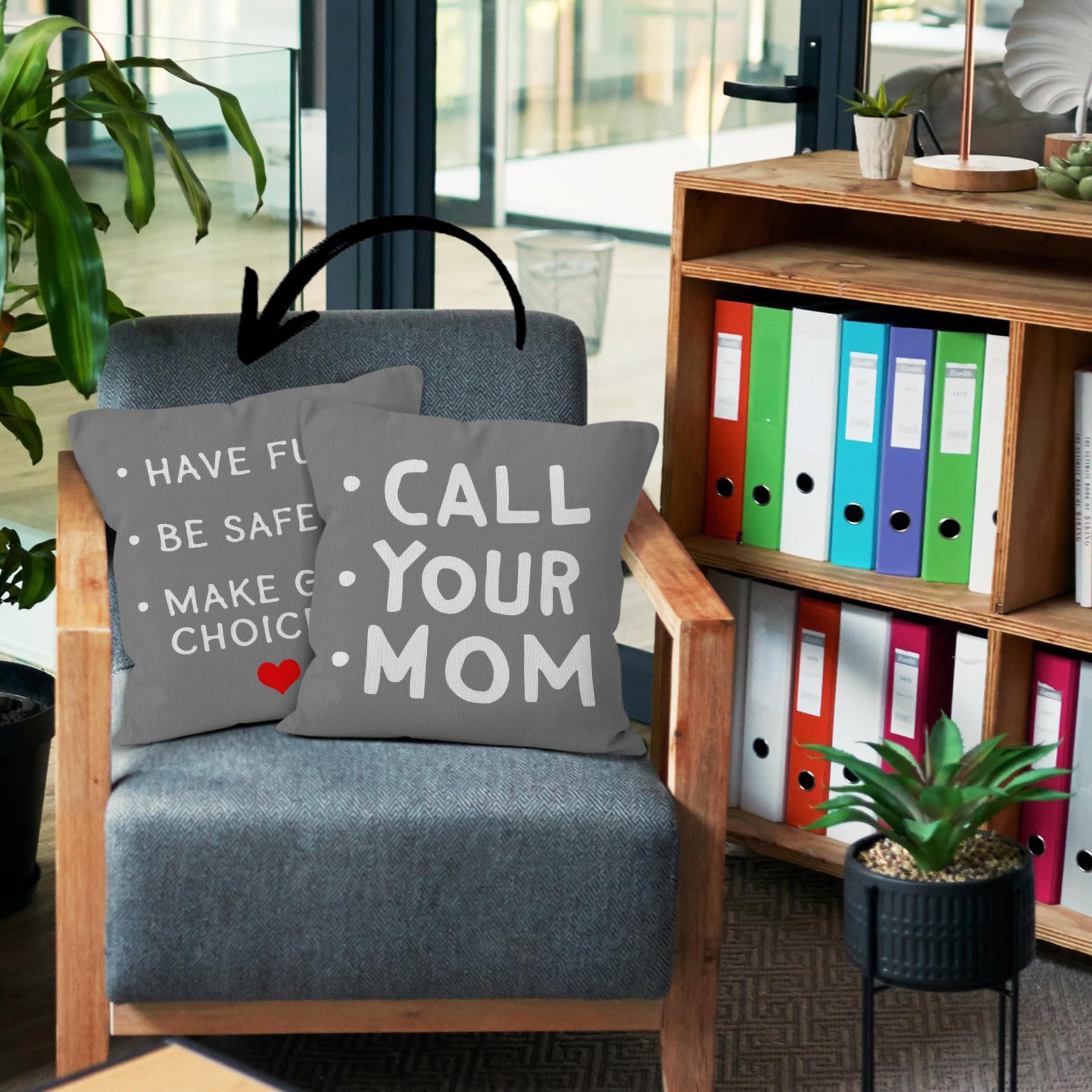 HIWX College Dorm Decor,Funny Have Fun Be Safe Make Good Choices Call Your Mom Decorative 18 x 18 Throw Pillow Cover,Call Your Mom Pillow,Throw Pillows for Dorm Bed Room Student Decor Pillowcase