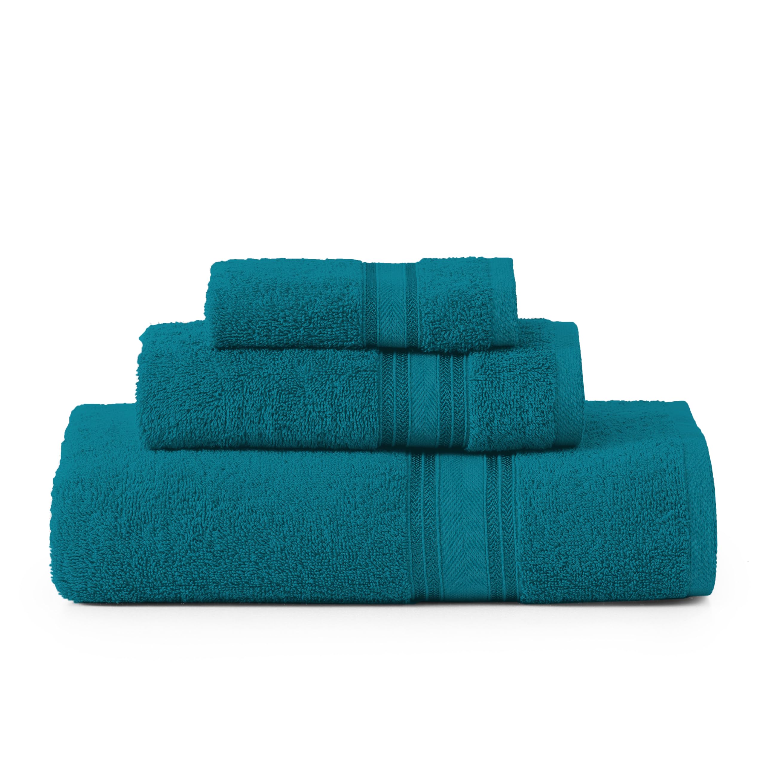 LANE LINEN Bathroom Towels Set of 18 – Zero Twist, 100% Mercerized Cotton Towel, 6 Bath, 6 Handtowel & 6 Washcloths, Luxury Hotel Design, Perfect for Salon & Guests, Machine Washable – Cerulean Blue