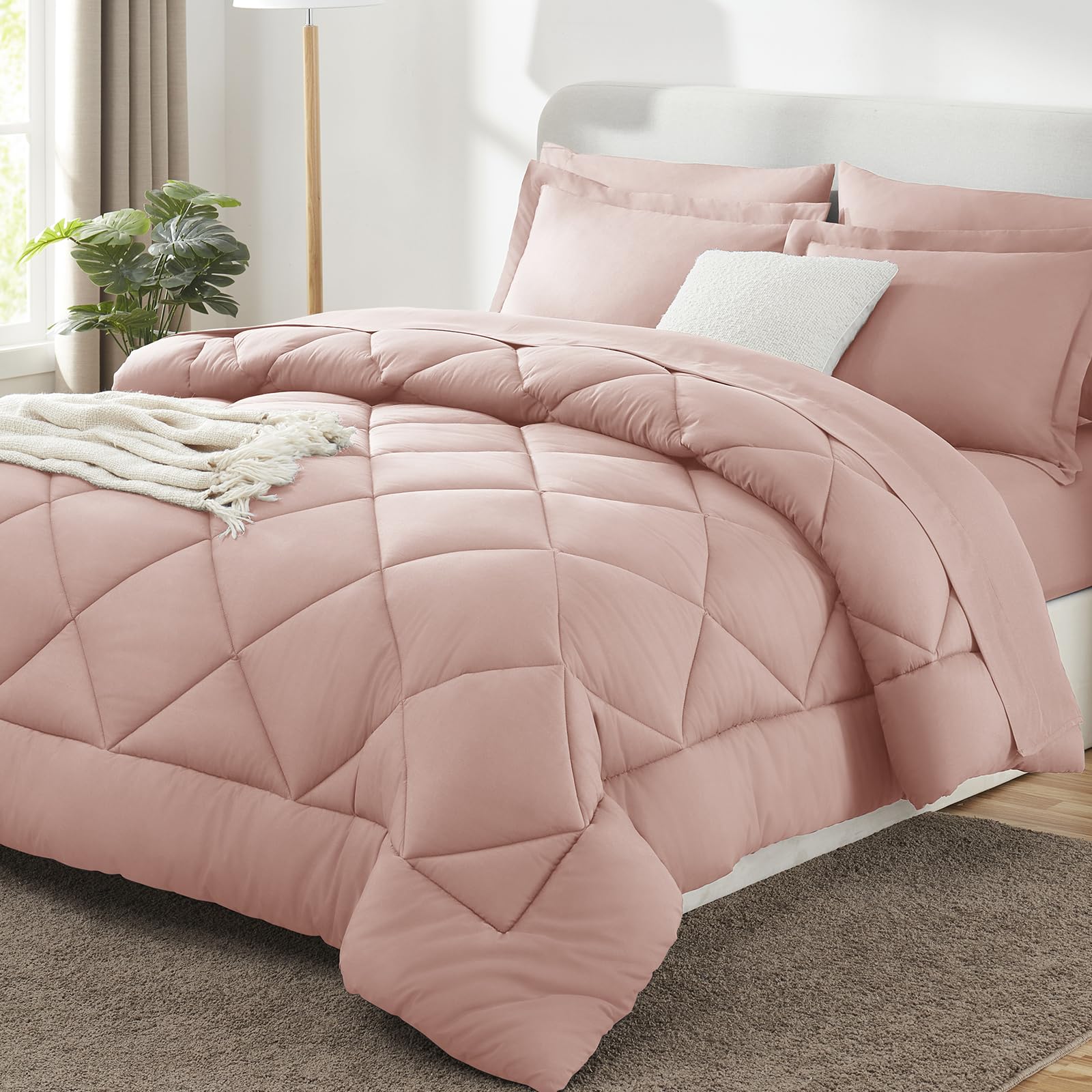 CozyLux Twin XL Comforter Set Black - 5 Pieces Twin Extra Long Bed in a Bag for College Dorm, All Season Bedding Set for Girls and Boys, Soft Bed Set with Comforter, Sheets, Pillowcase & Sham