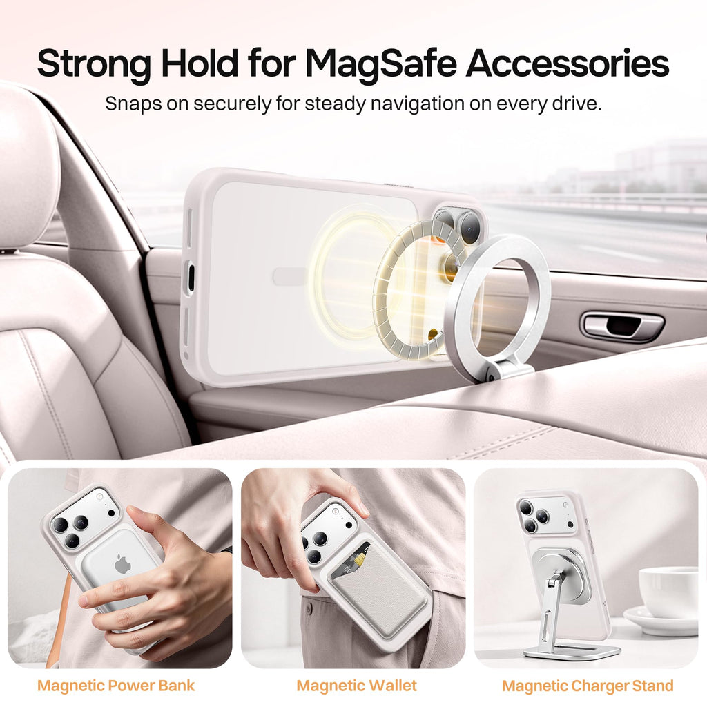 Magnetic for iPhone 17 Pro Max Case, Compatible with MagSafe, [Military Grade Drop Protection] Translucent Matte Shockproof Protective Anti-Fingerprint Phone Case, 6.9", Dark Purple