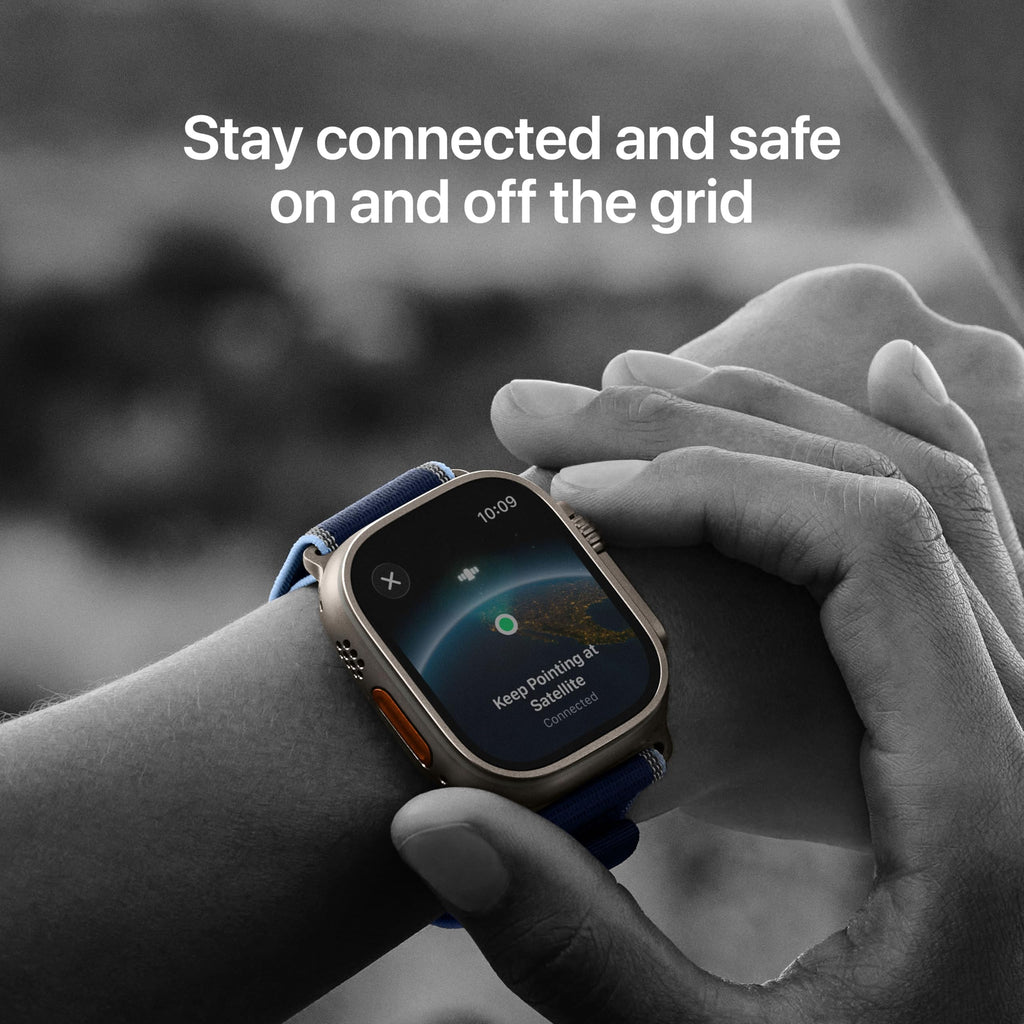 Apple Watch Ultra 3 [GPS + Cellular 49mm] Running & Multisport Smartwatch w/Rugged Titanium Case w/Black/Charcoal Trail Loop - S/M. Satellite Communications, Advanced Health & Fitness Tracking
