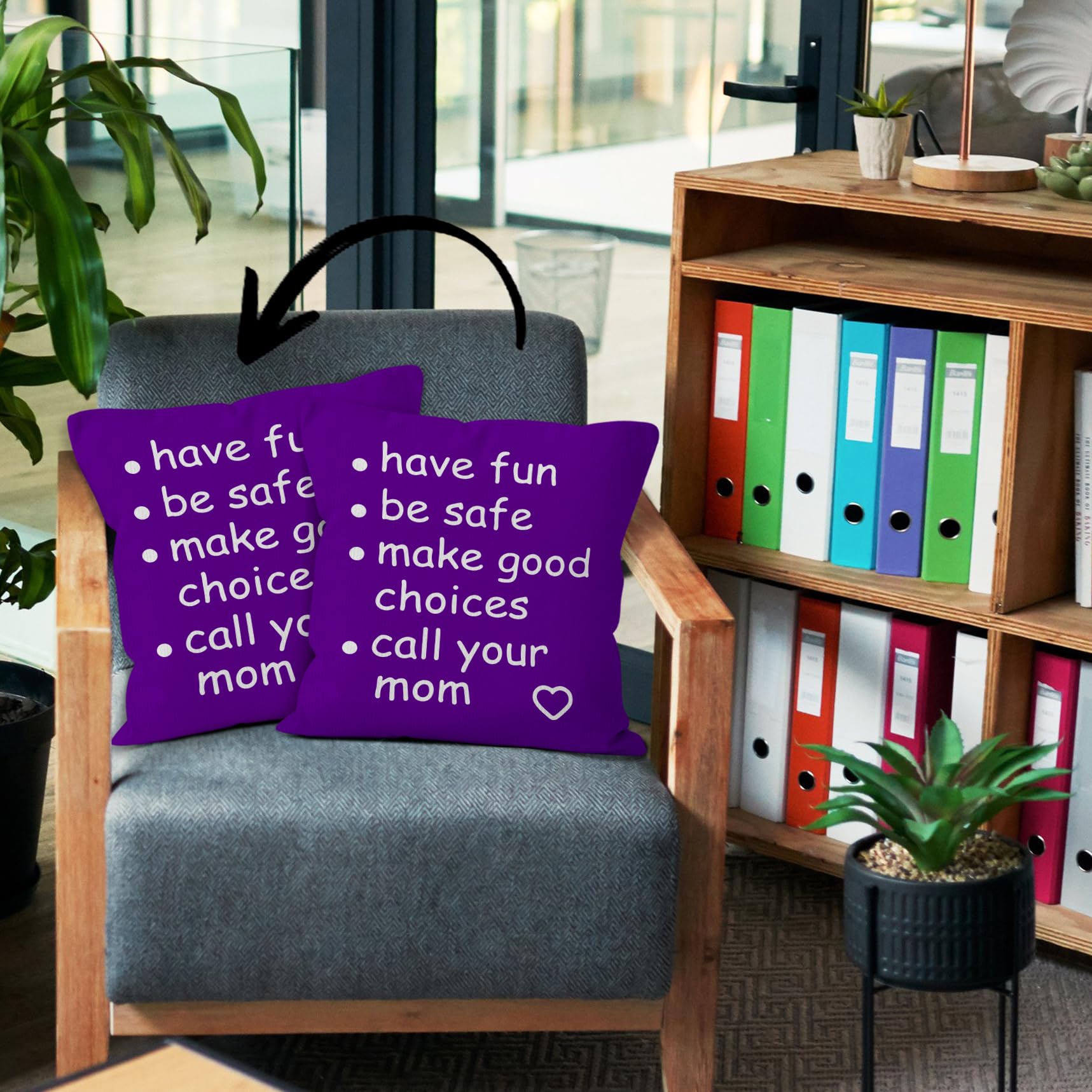 HIWX College Dorm Decor,Funny Have Fun Be Safe Make Good Choices Call Your Mom Decorative 18 x 18 Throw Pillow Cover,Call Your Mom Pillow,Throw Pillows for Dorm Bed Room Student Decor Pillowcase