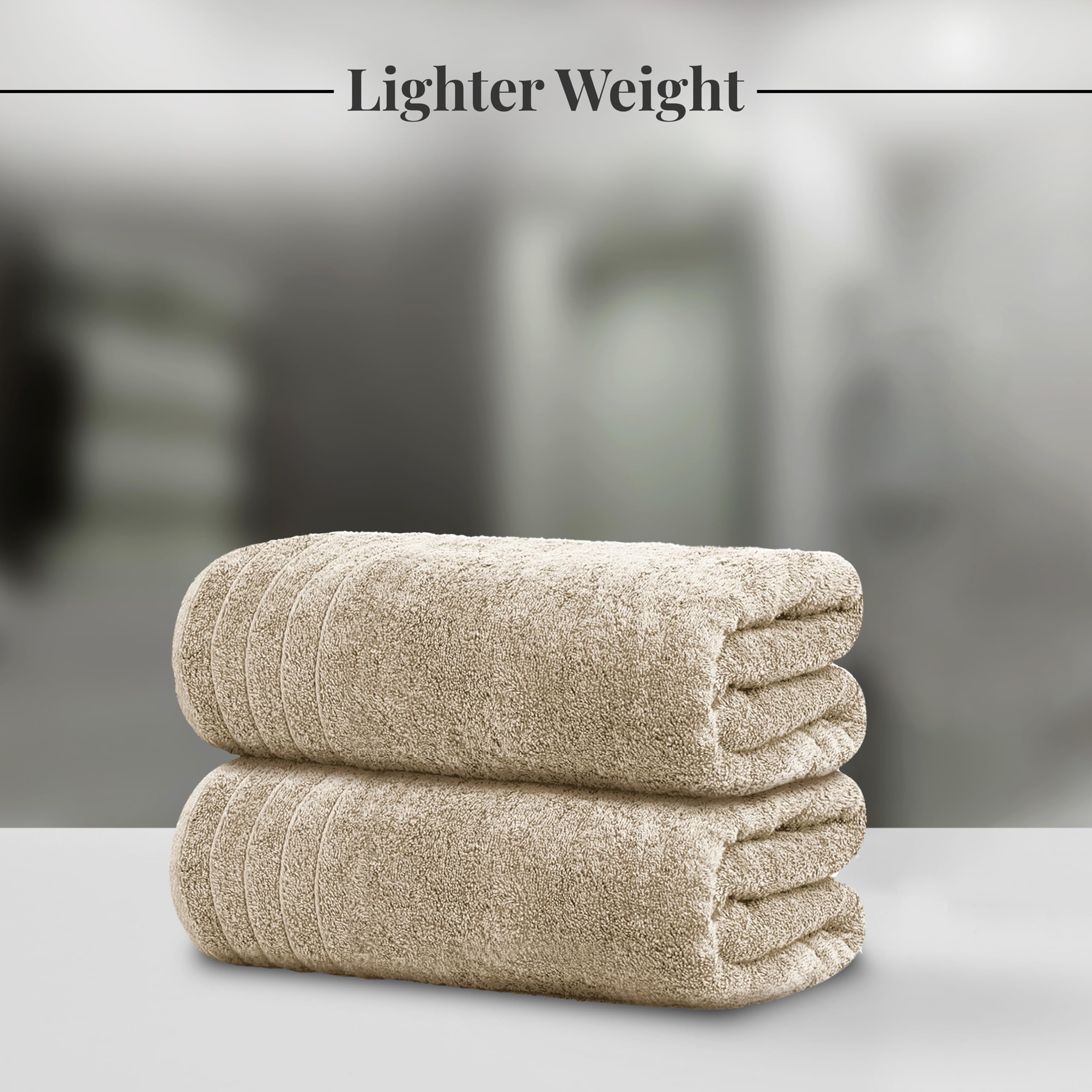 Tens Towels Pack of 4 Extra Large Bath Towels 30 x 60 Inches, 100% Cotton, Larger & Lighter Weight, Quicker to Dry, Super Soft and Absorbent, Perfect for Bathroom, Black