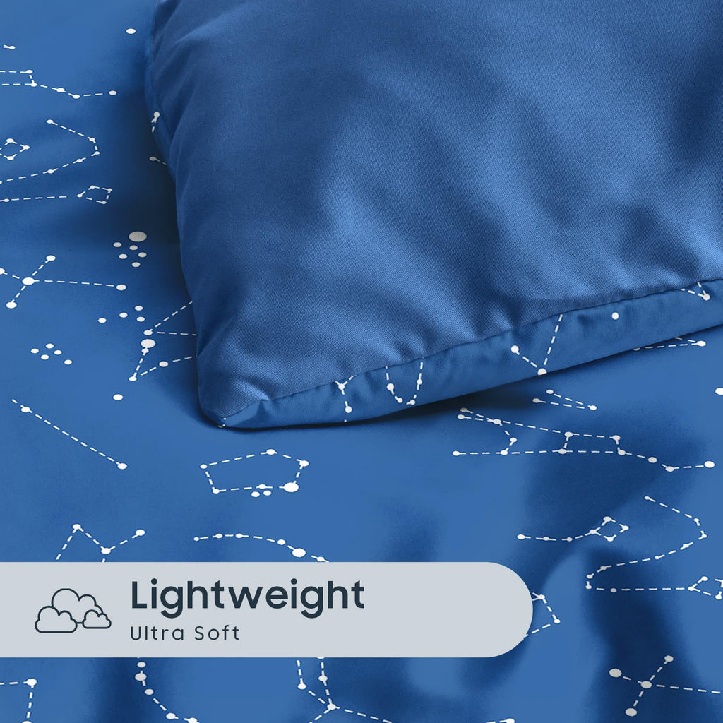 Wake In Cloud - Constellation Comforter Set, Celestial Space Star Galaxy Astrology, Soft Lightweight Bedding for Teen Kids Boys Girls, 3 Pieces, Navy Blue, Twin/Twin XL Size