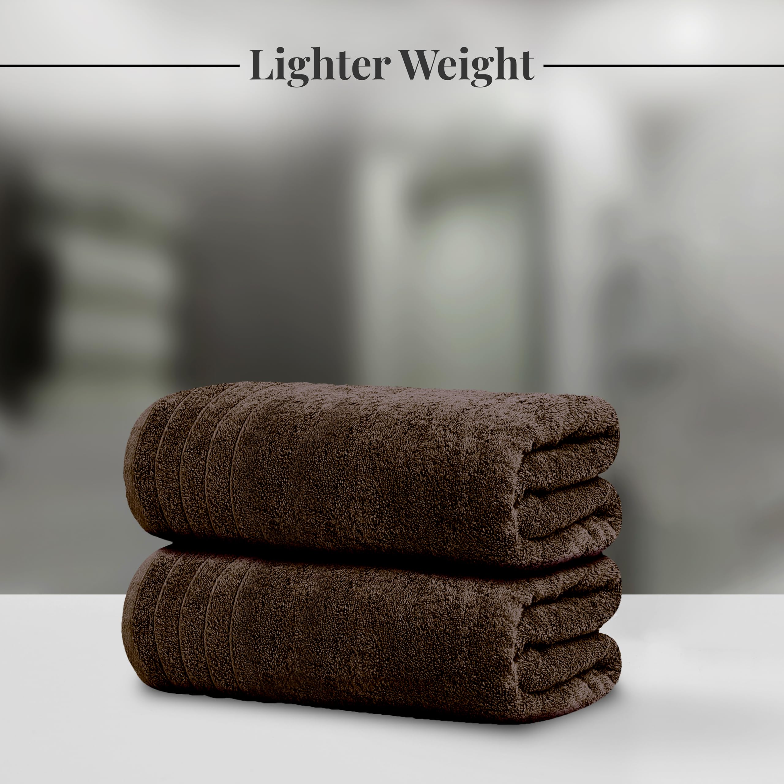 Tens Towels Pack of 4 Extra Large Bath Towels 30 x 60 Inches, 100% Cotton, Larger & Lighter Weight, Quicker to Dry, Super Soft and Absorbent, Perfect for Bathroom, Black