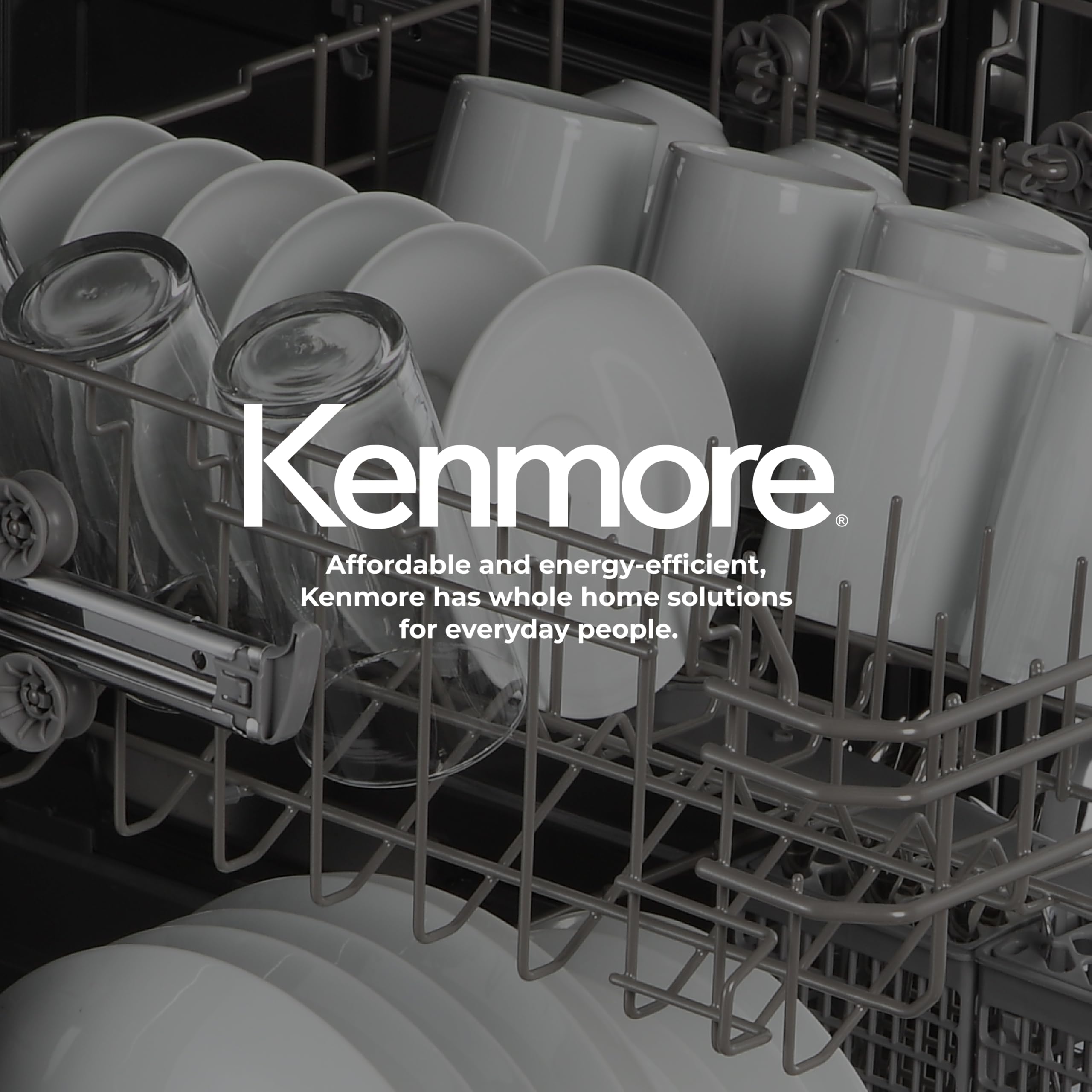 Kenmore 24" Hybrid Tub Dishwasher - Black | 54 DBA - MoreSpace Adjustable Rack, UltraWash, High Temp & SmartWash - 12 Place Settings - ENERGY STAR Certified
