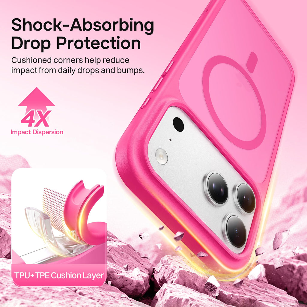 Magnetic for iPhone 17 Pro Max Case, Compatible with MagSafe, [Military Grade Drop Protection] Translucent Matte Shockproof Protective Anti-Fingerprint Phone Case, 6.9", Dark Purple
