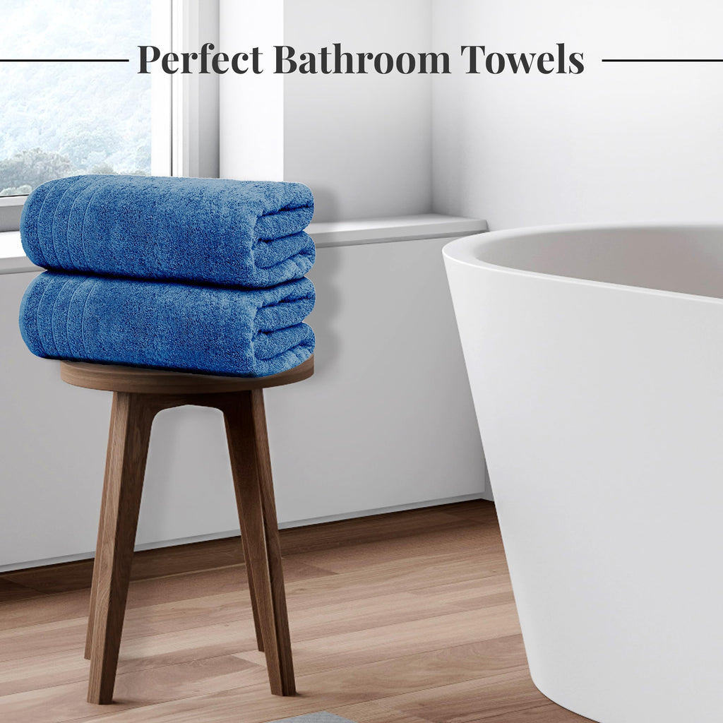 Tens Towels Pack of 4 Extra Large Bath Towels 30 x 60 Inches, 100% Cotton, Larger & Lighter Weight, Quicker to Dry, Super Soft and Absorbent, Perfect for Bathroom, Black