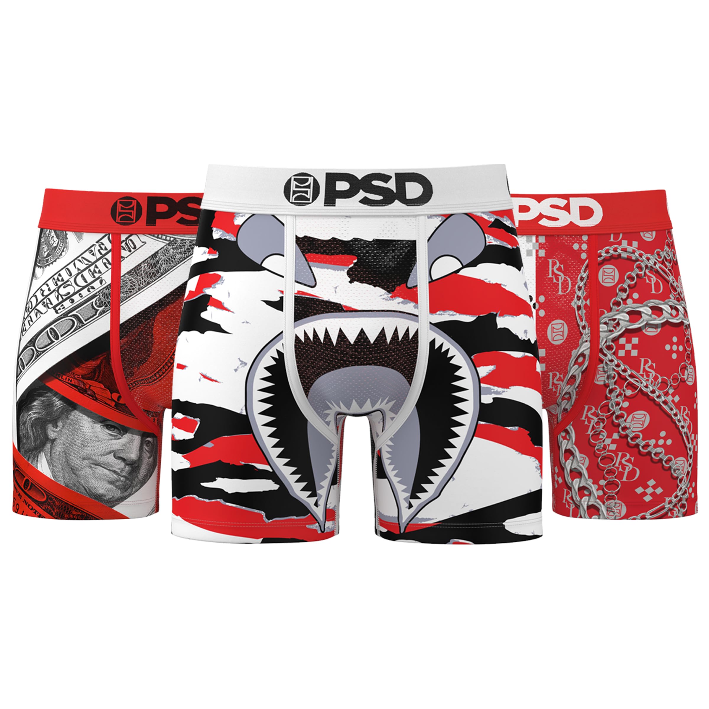 PSD Underwear Mens Boxer Briefs - 3 & 6 Pack, Mid & Standard Length, Soft & Breathable Boxer Briefs for Men