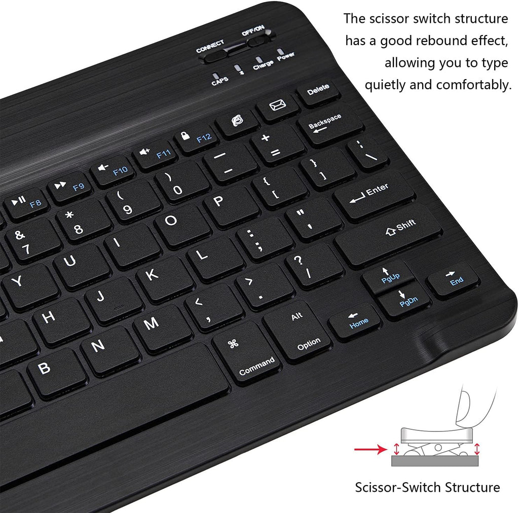 Ultra-Slim Bluetooth Keyboard Portable Mini Wireless Keyboard Rechargeable for Apple iPad iPhone Samsung Tablet Phone Smartphone iOS Android Windows (10 inch Light Green)