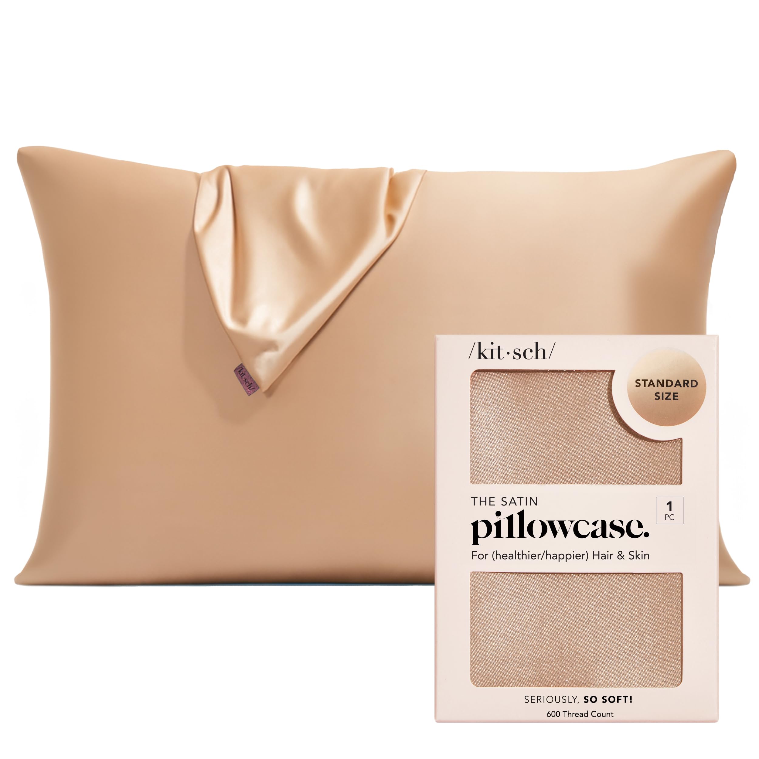 Kitsch Satin Pillowcase with Zipper - Standard Size, Leopard | Softer Than Silk Pillow Cases, Smooth Cooling Satin Pillow Case for Hair and Skin, Wrinkle-Free, Machine Washable