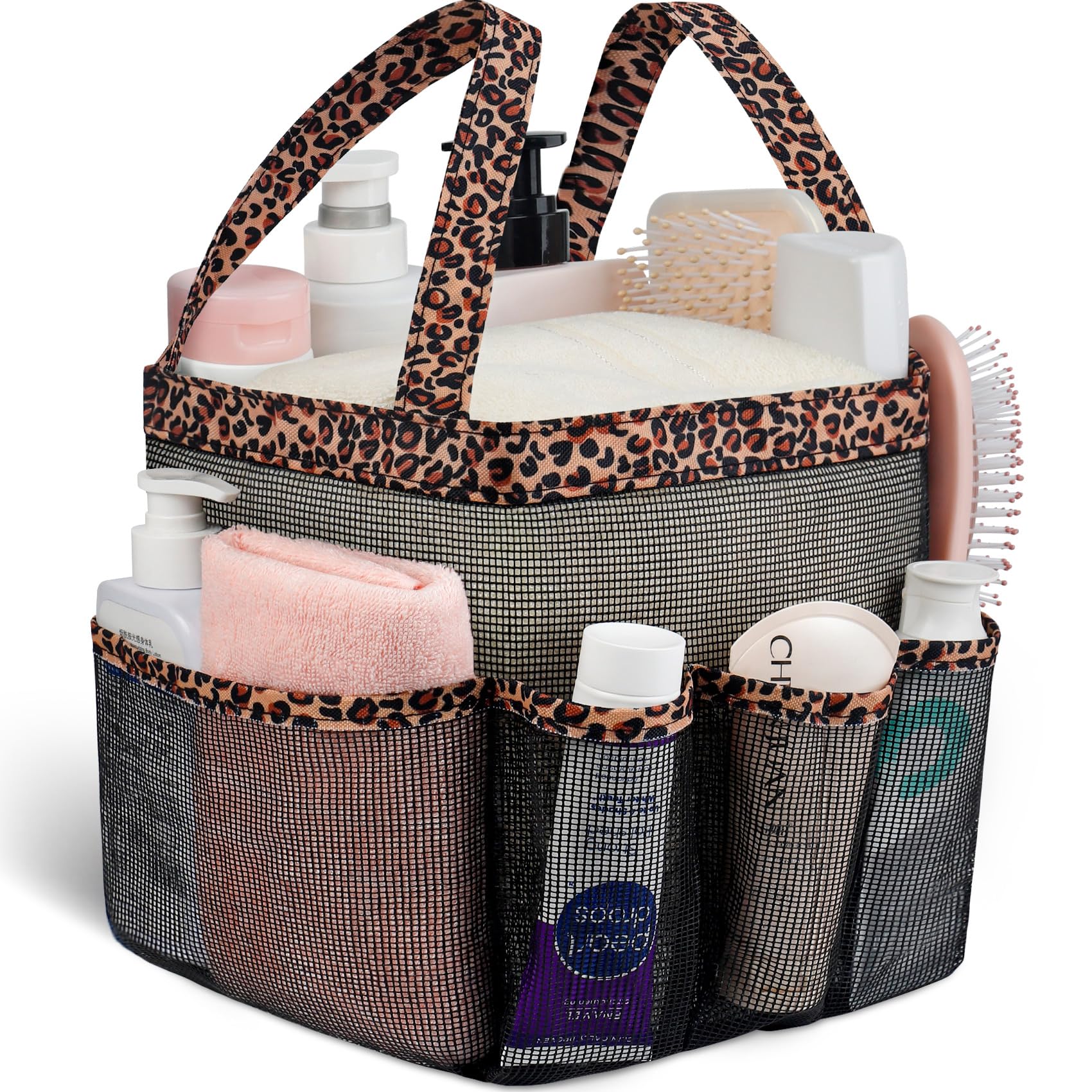 Attmu Mesh Shower Caddy Portable for College Dorm Room Camping Essentials, Shower Caddy Dorm with 9-Pockets, Large Capacity Hanging Basket Bathroom Bag for Toiletry, Swimming, Gym, Camp, Beach