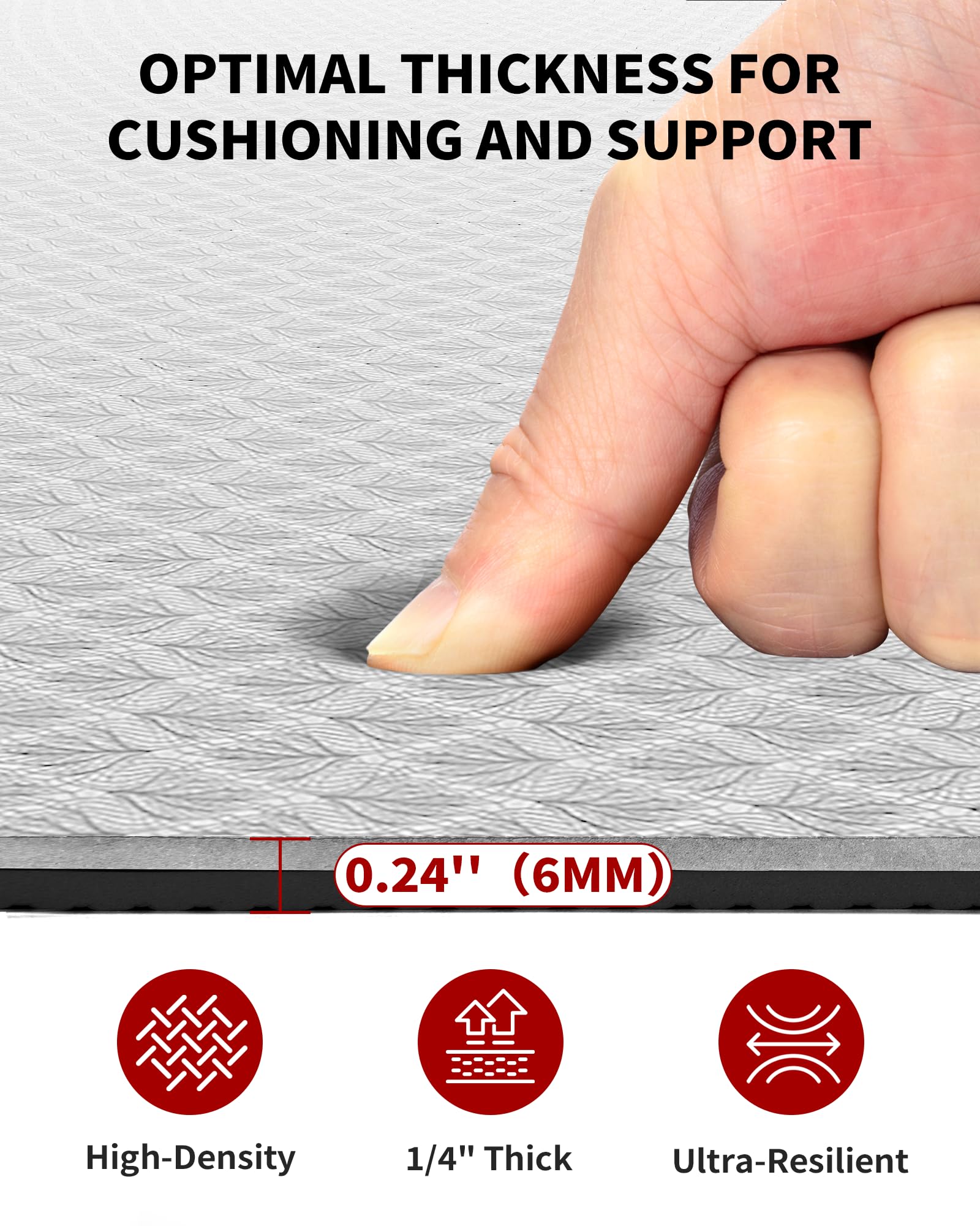 CAMBIVO Yoga Mat 72" x 48" Large Workout Mat for Home Gym Flooring | 6mm-12mm (0.24"-0.48") Extra Thick Exercise Mat for Apartment Fitness | High-Density TPE Cushioning for Joint Protection