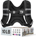 Zeerun Weighted Vest, 6lb/8lb/10lb/12lb/15lb/18lb/20lb/24lb/30lb for Men Women, Reflective Stripe Adjustable Buckle, Comfortable Durable Rucking Vest for Walking Running Strength Training