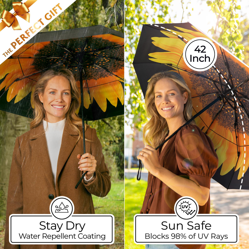 TUMELLA Strongest Windproof Travel Umbrella (Compact, 100MPH Wind-Tested), Light, Portable, One-Handed Use, Automatic Folding Rain Umbrella, Durable, Premium Grip, Fits Car & Backpack