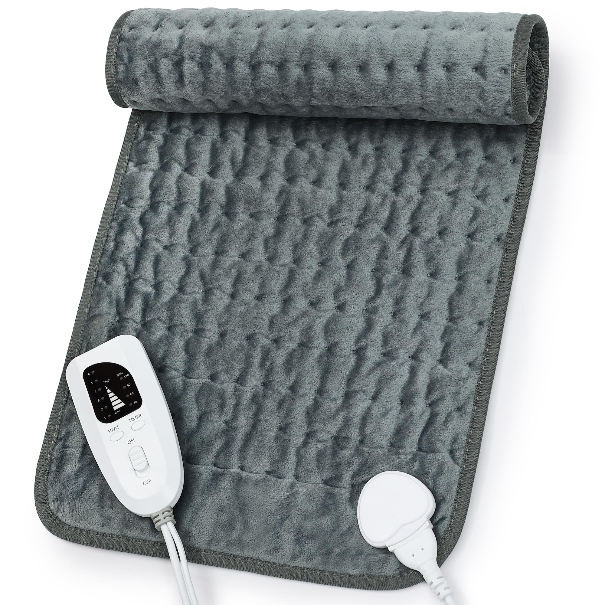 Heating Pad,Heated Blanket,Heating Pad for Back Neck,Silvergray,24x12In | Electric Heating Pad,Dry/Moist Heat Heating Pads,Heating Pads for Shoulder,Abdomen,Knee,Heat Pad for Women Men,Birthday Gift