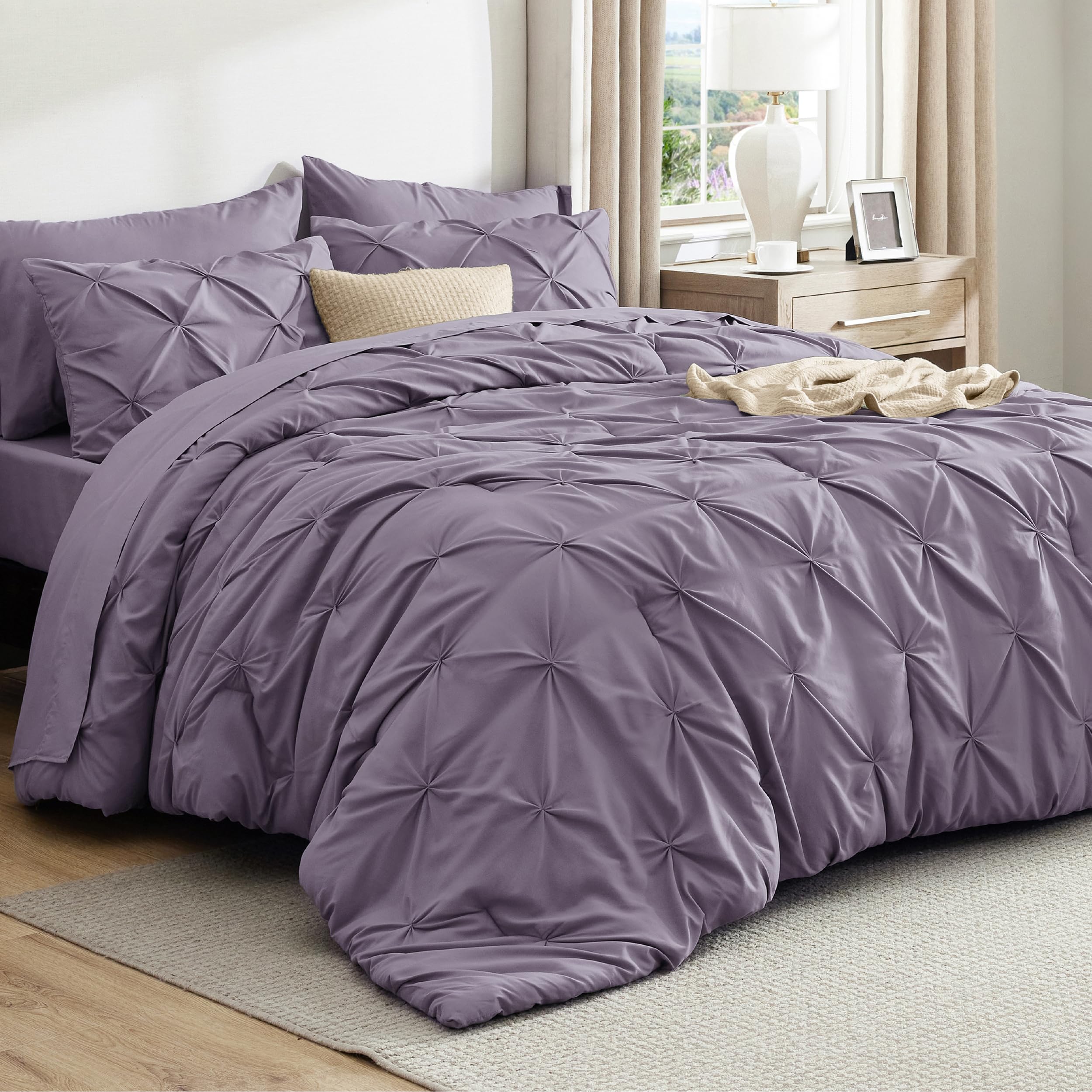 Bedsure Twin XL Comforter Set Pink - Dorm Room Essentials for Girls, Extra Long Twin XL Bedding Set with Sheets, All Season Down Alternative Comforter with Sheets, Pillowcase & Sham