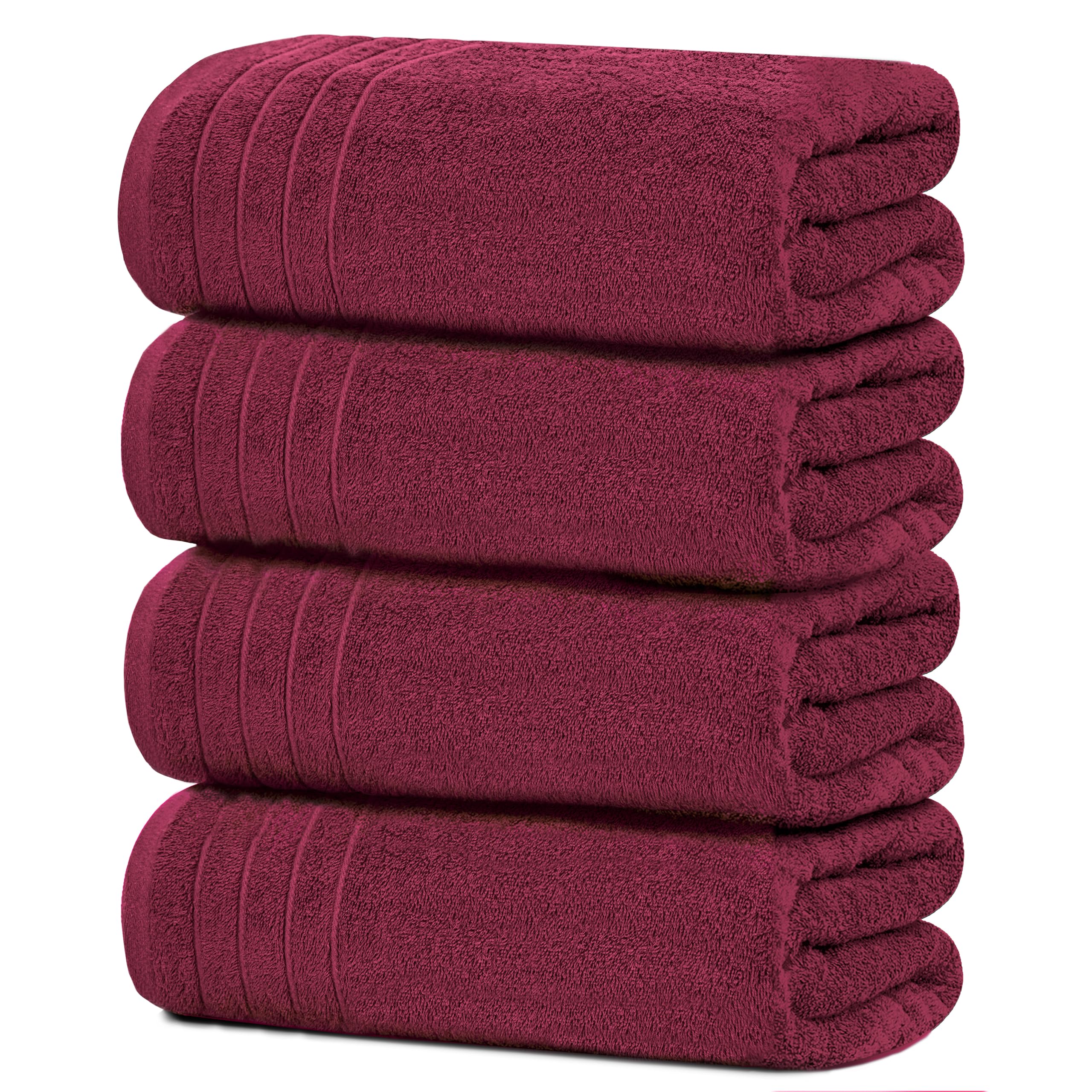 Tens Towels Pack of 4 Extra Large Bath Towels 30 x 60 Inches, 100% Cotton, Larger & Lighter Weight, Quicker to Dry, Super Soft and Absorbent, Perfect for Bathroom, Black