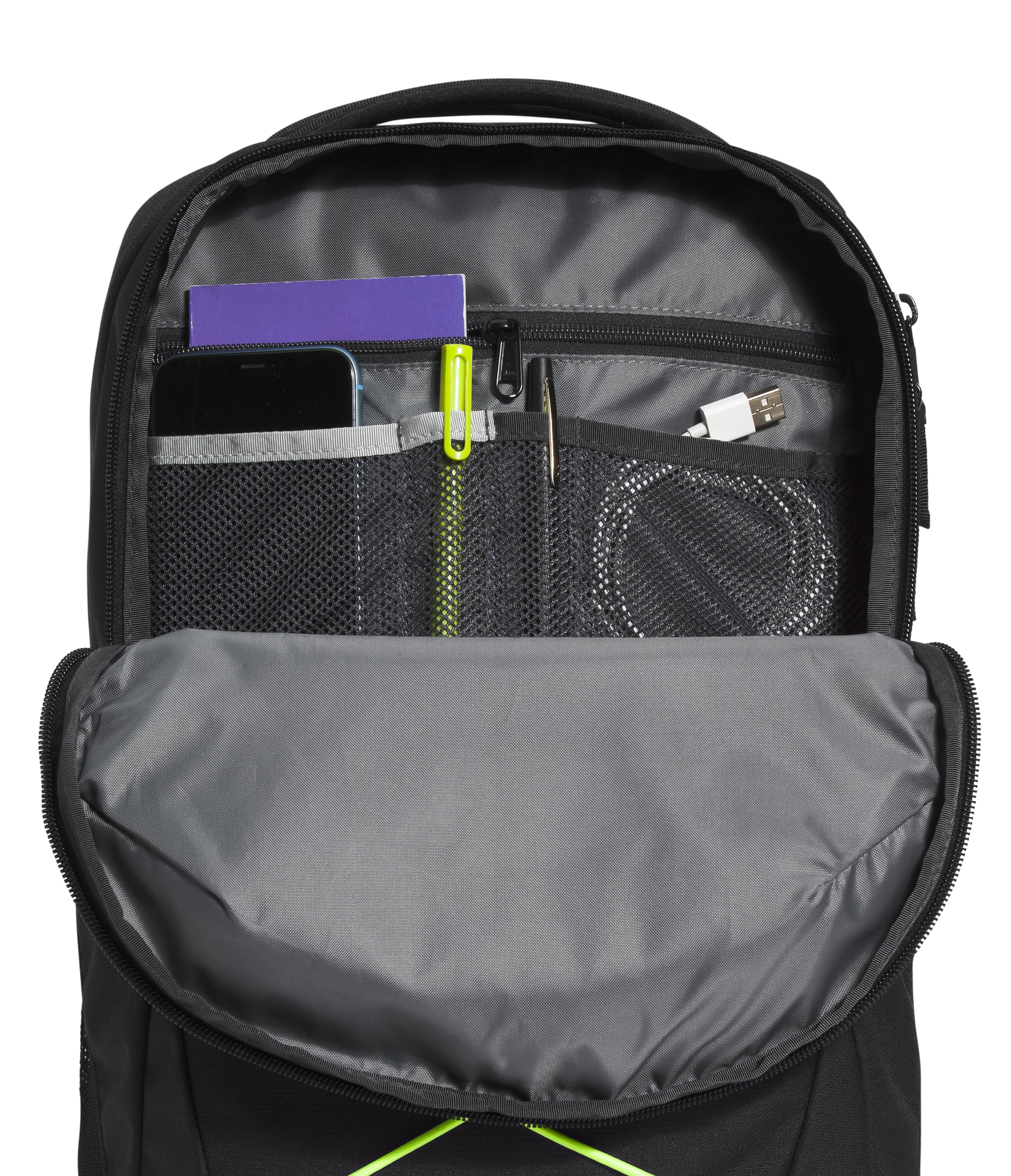 The North Face Jester Everyday Laptop Backpack - Commuter Daypack, Water Repellent, Laptop Sleeve, TNF Black-NPF, One Size | 28L recycled polyester with DWR finish, padded 16 in sleeve, chiropractor-endorsed FlexVent suspension, bottle pockets
