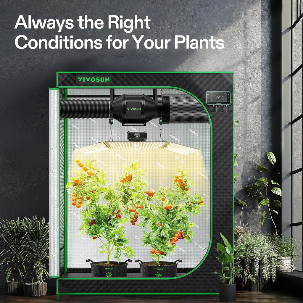VIVOSUN Smart Grow Tent Kit 2x4, 2-Plant WiFi-Integrated Grow System | including 200W Full Spectrum LED,Automatic Control with GrowHub E42A+, Efficient Ventilation System,48x24x60" Grow Tent