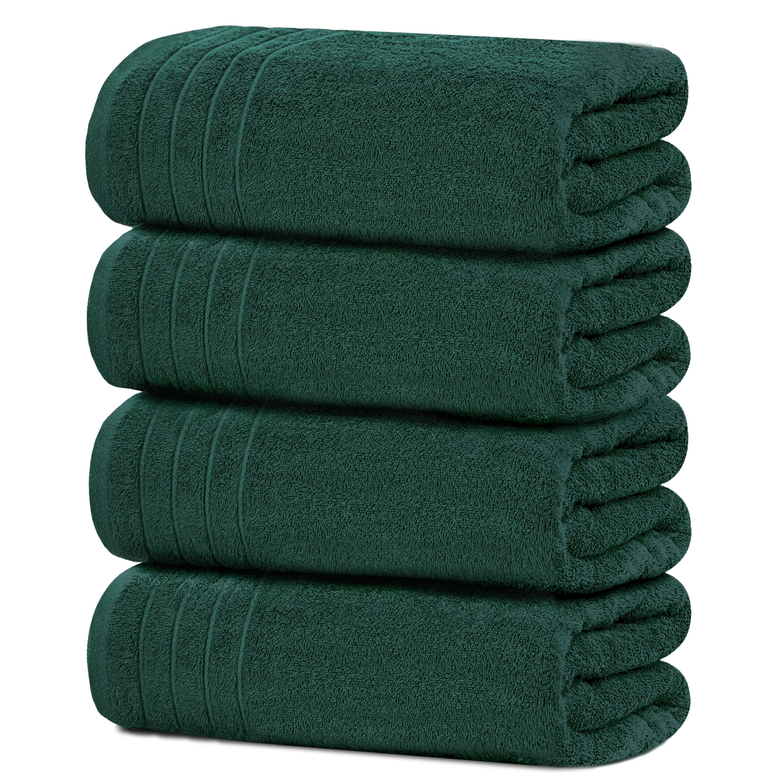 Tens Towels Pack of 4 Extra Large Bath Towels 30 x 60 Inches, 100% Cotton, Larger & Lighter Weight, Quicker to Dry, Super Soft and Absorbent, Perfect for Bathroom, Black