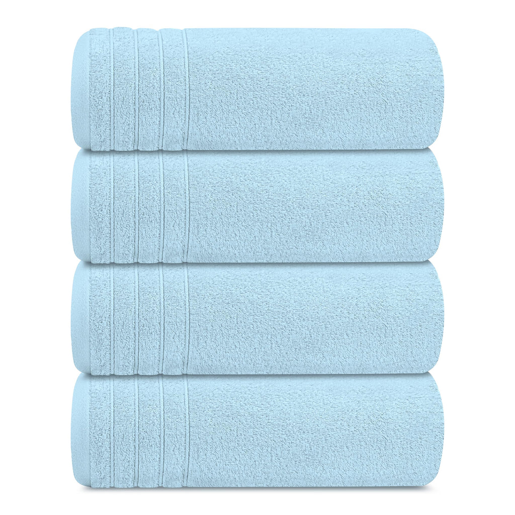 Tens Towels Pack of 4 Extra Large Bath Towels 30 x 60 Inches, 100% Cotton, Larger & Lighter Weight, Quicker to Dry, Super Soft and Absorbent, Perfect for Bathroom, Black
