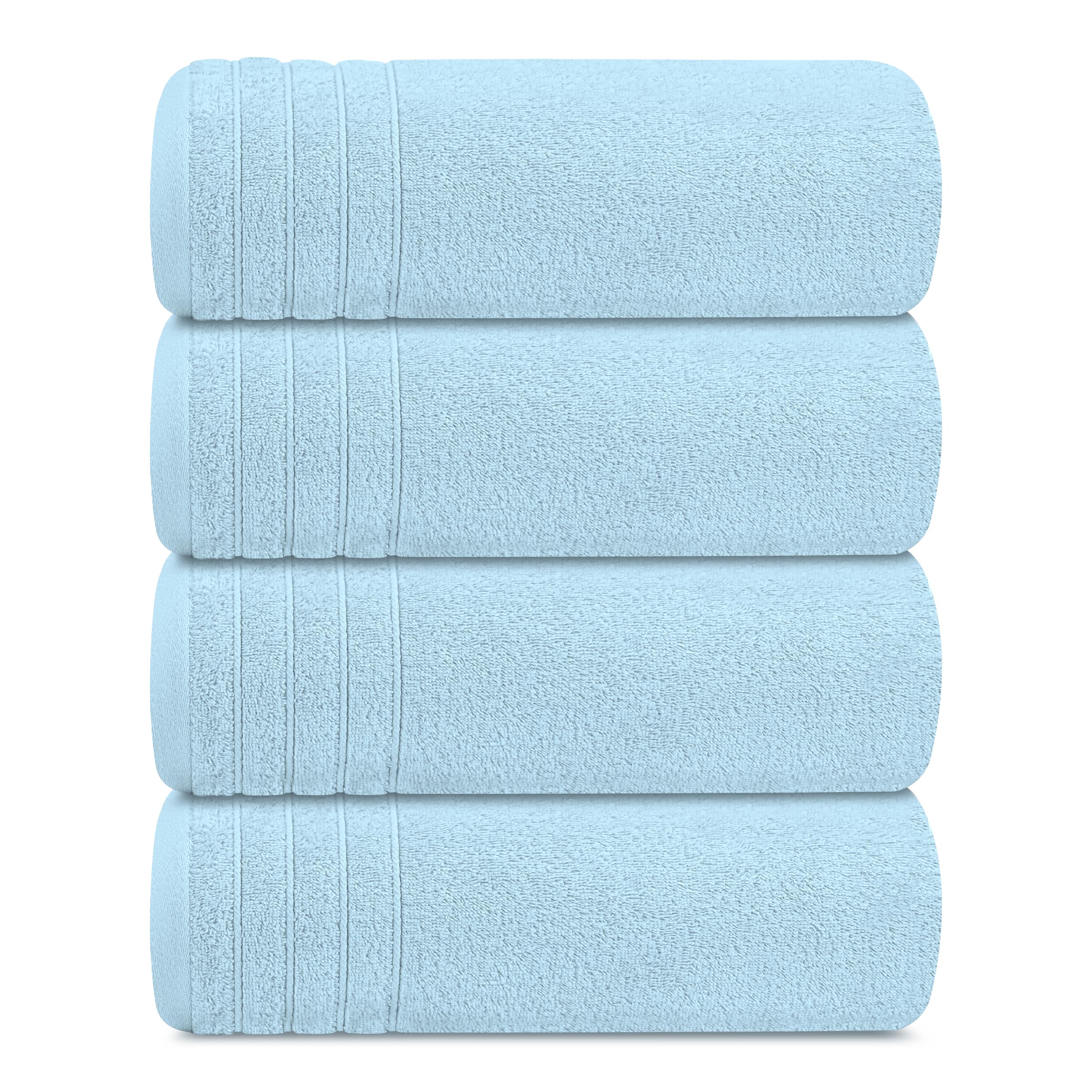 Tens Towels Pack of 4 Extra Large Bath Towels 30 x 60 Inches, 100% Cotton, Larger & Lighter Weight, Quicker to Dry, Super Soft and Absorbent, Perfect for Bathroom, Black