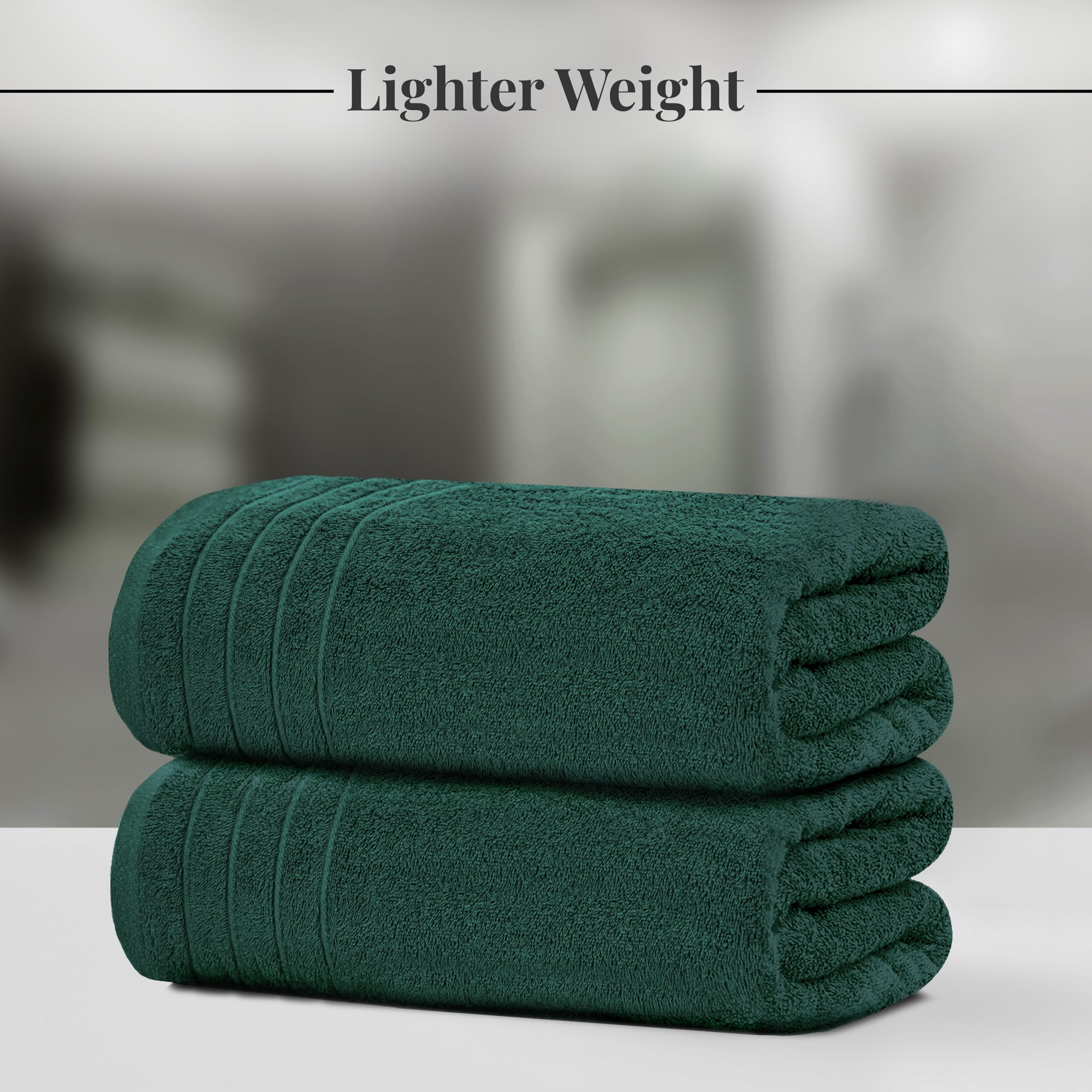 Tens Towels Pack of 4 Extra Large Bath Towels 30 x 60 Inches, 100% Cotton, Larger & Lighter Weight, Quicker to Dry, Super Soft and Absorbent, Perfect for Bathroom, Black