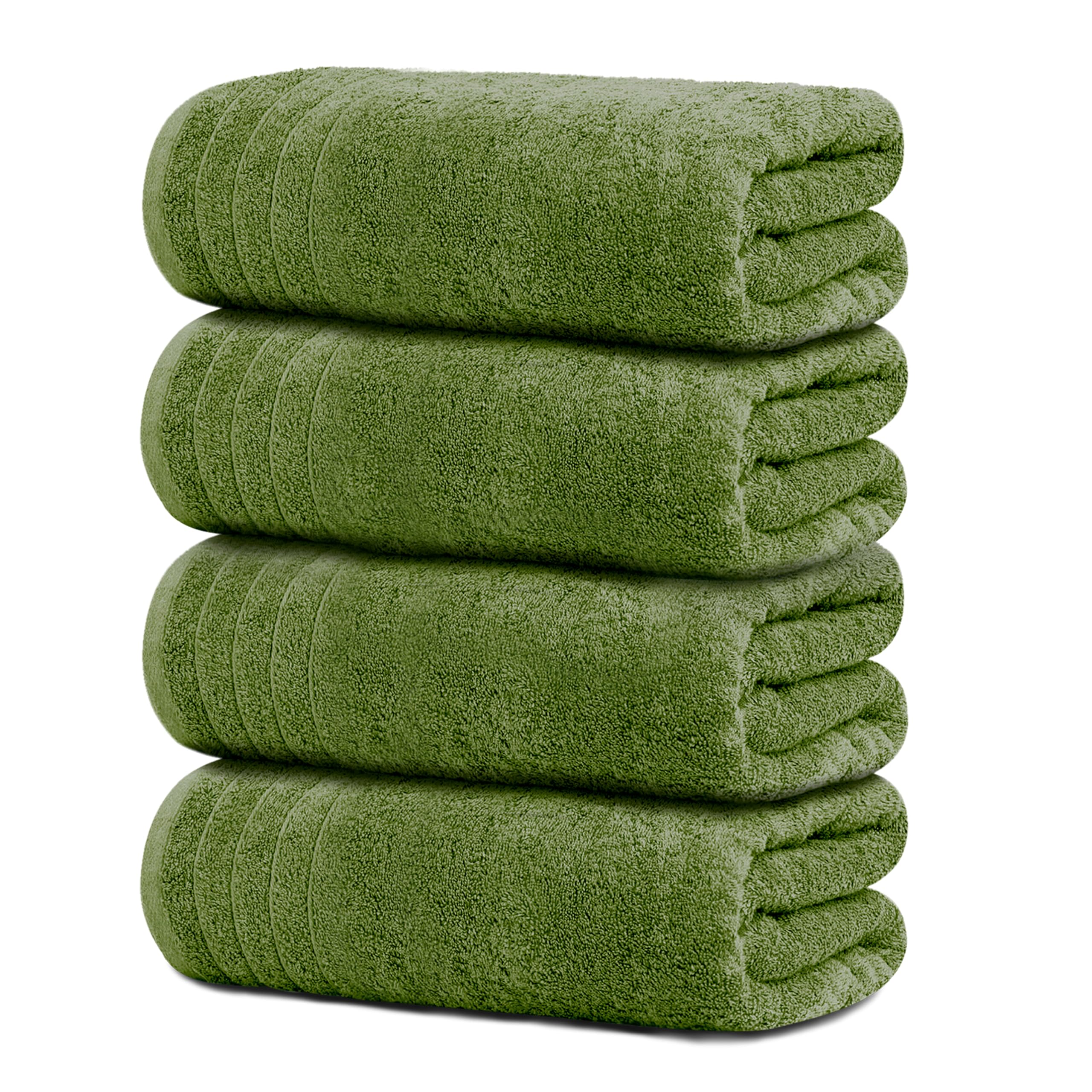 Tens Towels Pack of 4 Extra Large Bath Towels 30 x 60 Inches, 100% Cotton, Larger & Lighter Weight, Quicker to Dry, Super Soft and Absorbent, Perfect for Bathroom, Black