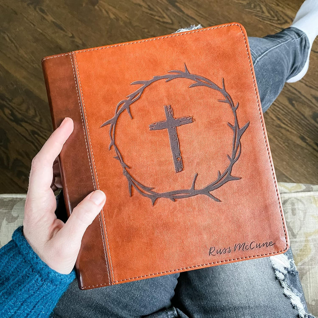 Hand Lettered and Laser Engraved ESV Journaling Study Bible, Personalized Gift, Custom Name Engraving Available