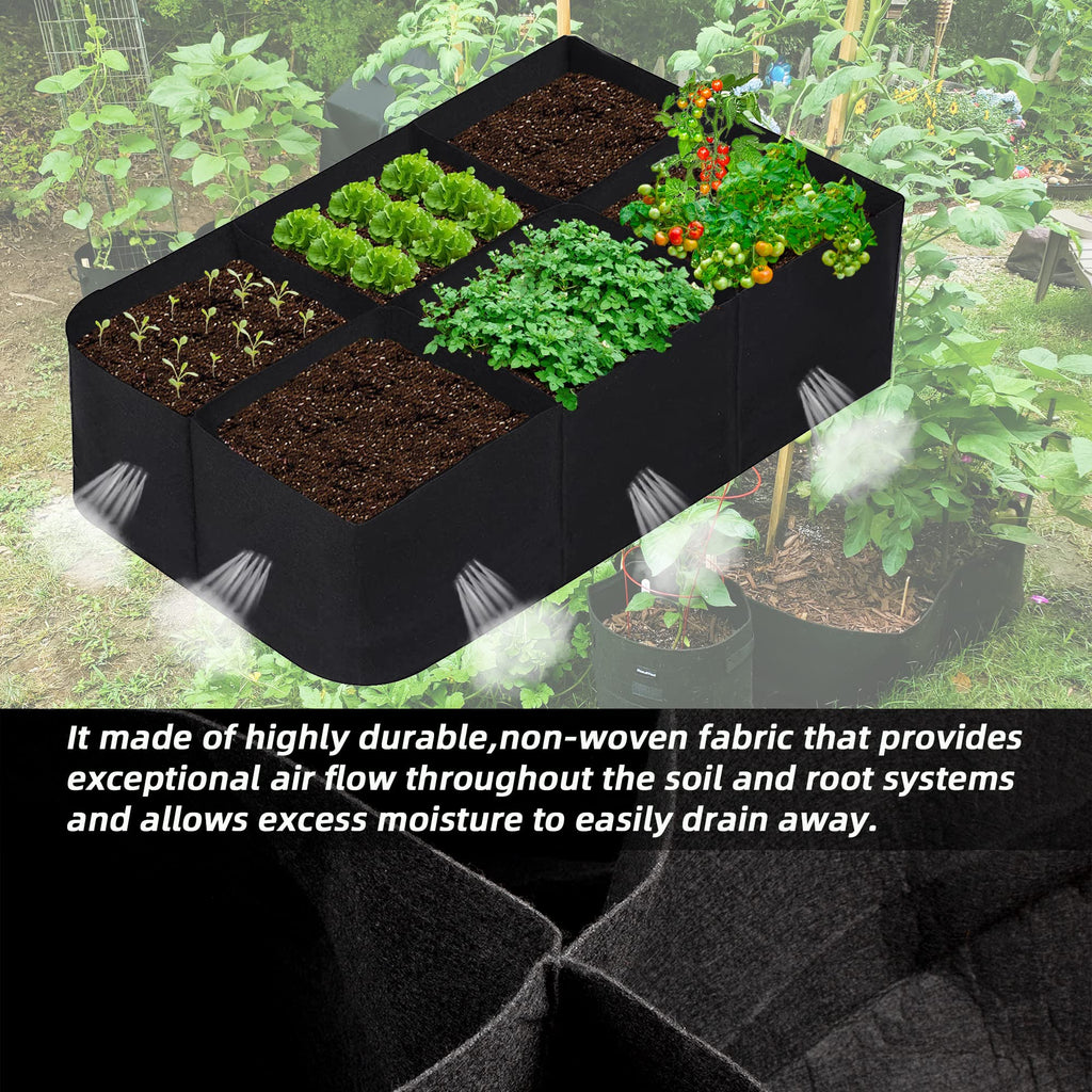 CJGQ Fabric Raised Garden Bed 6x3x1ft Garden Grow Bed Bags for Growing Herbs, Flowers and Vegetables 128 Gallon