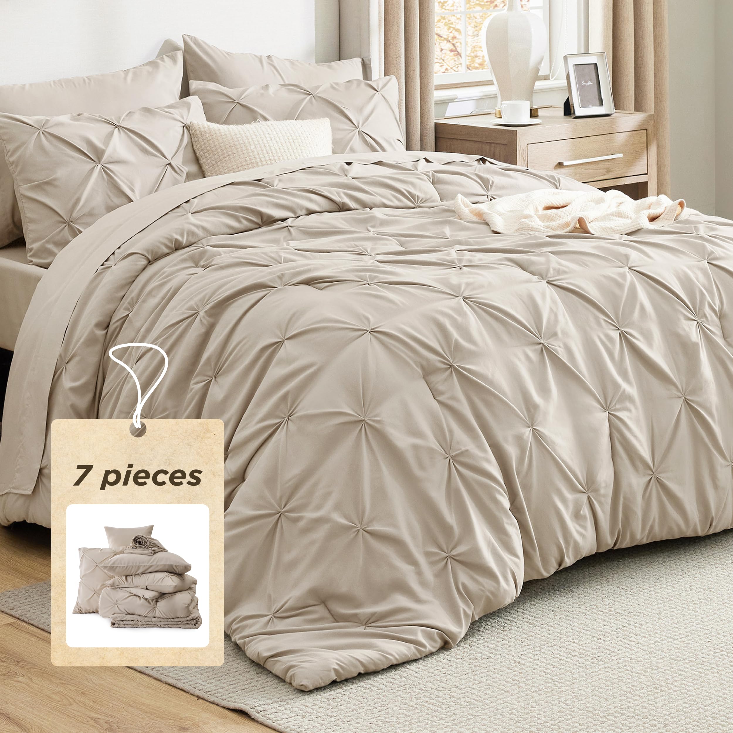 Bedsure Twin XL Comforter Set Pink - Dorm Room Essentials for Girls, Extra Long Twin XL Bedding Set with Sheets, All Season Down Alternative Comforter with Sheets, Pillowcase & Sham