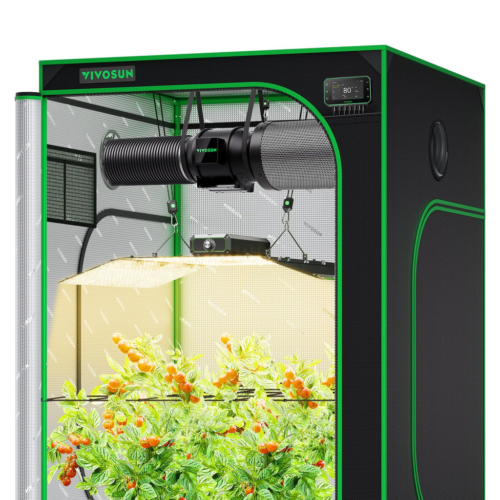 VIVOSUN Smart Grow Tent Kit 2x4, 2-Plant WiFi-Integrated Grow System | including 200W Full Spectrum LED,Automatic Control with GrowHub E42A+, Efficient Ventilation System,48x24x60" Grow Tent