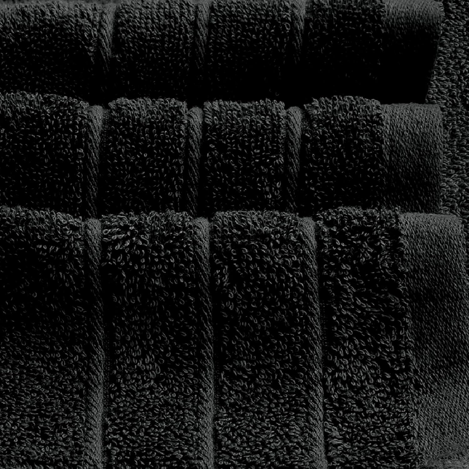 Tens Towels Pack of 4 Extra Large Bath Towels 30 x 60 Inches, 100% Cotton, Larger & Lighter Weight, Quicker to Dry, Super Soft and Absorbent, Perfect for Bathroom, Black
