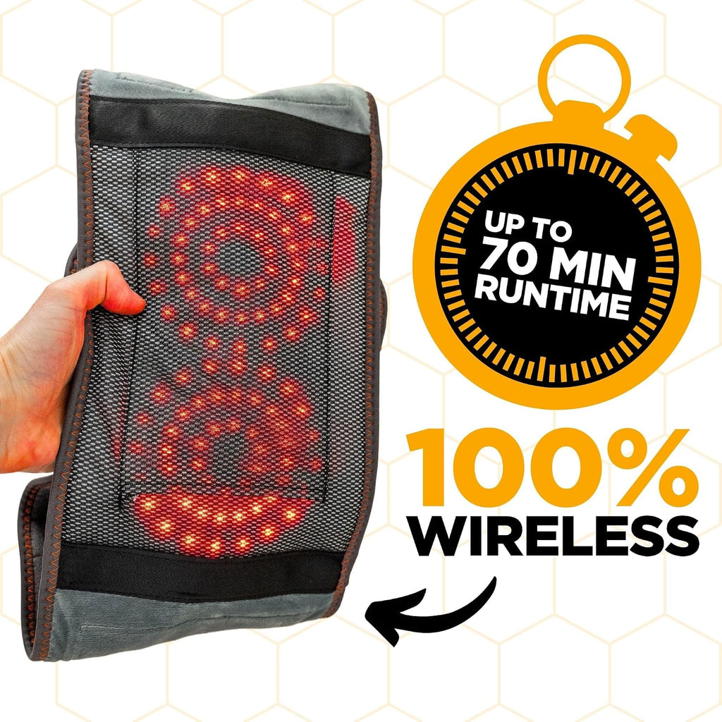 Hatch Belt™ Triple Therapy Red Light Belt – Portable Heating Pad & Deep Tissue Back Massager with Heat, Infrared Light & Vibration – Wearable Lumbar Brace for Lower Back Support