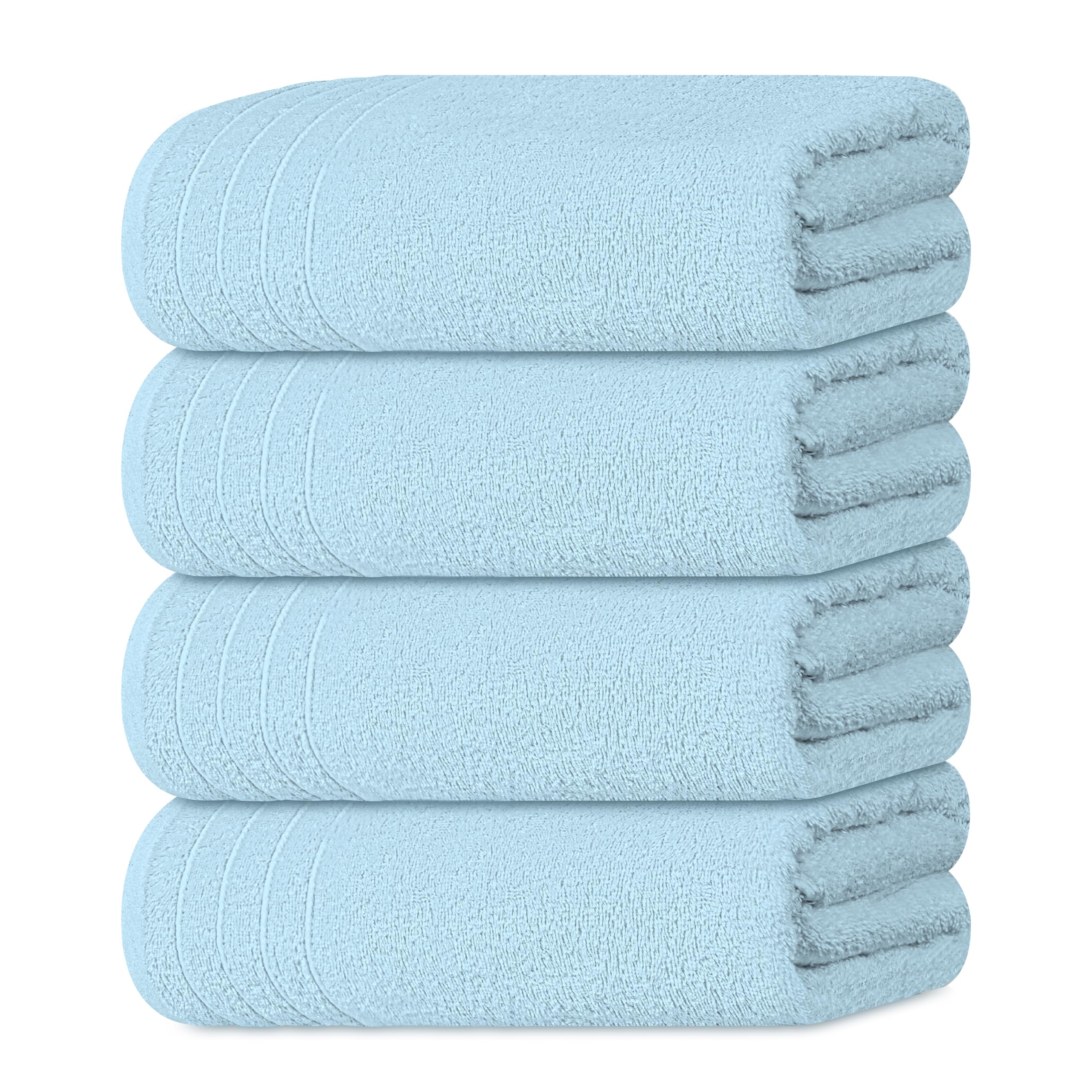 Tens Towels Pack of 4 Extra Large Bath Towels 30 x 60 Inches, 100% Cotton, Larger & Lighter Weight, Quicker to Dry, Super Soft and Absorbent, Perfect for Bathroom, Black