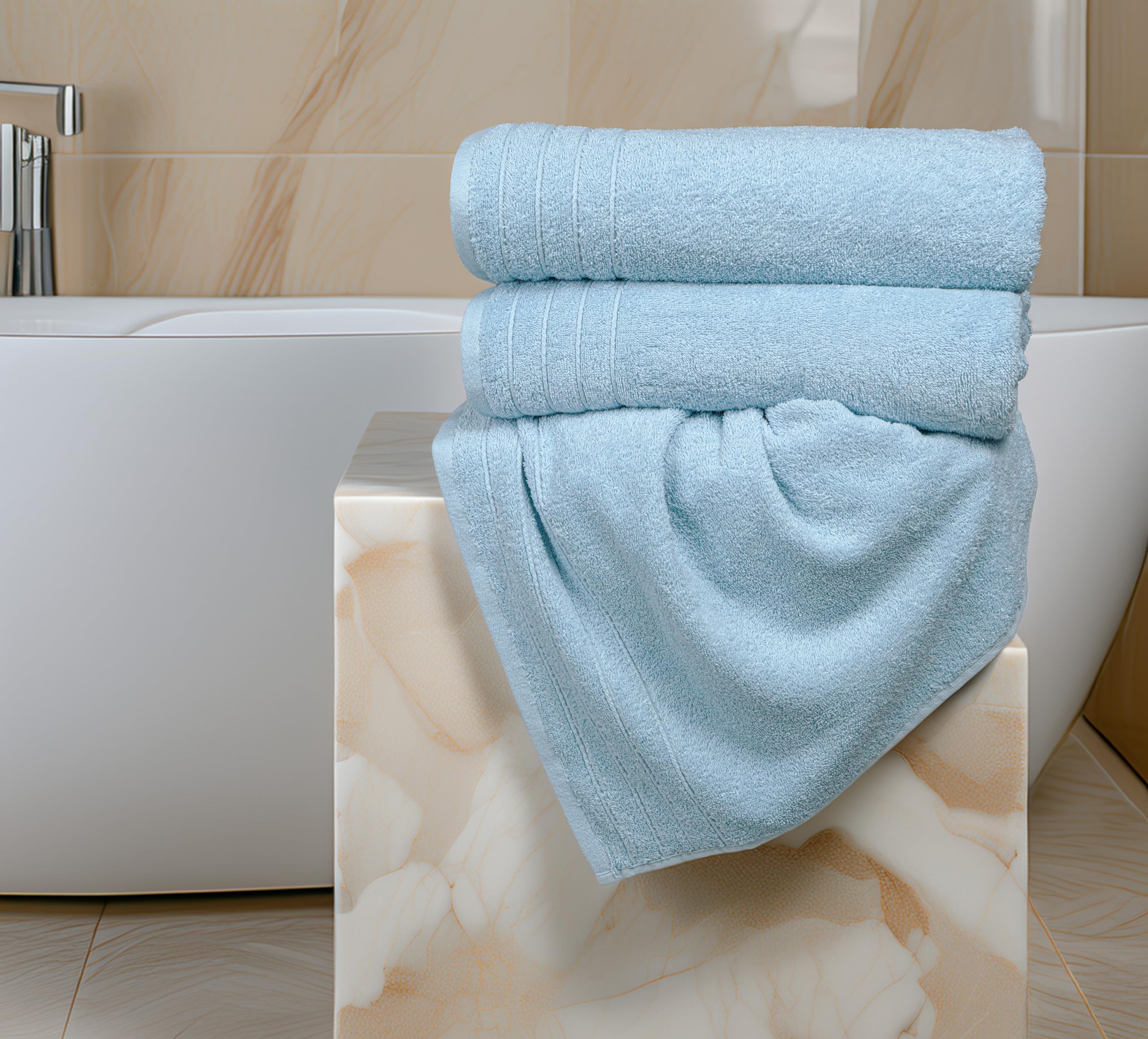 Tens Towels Pack of 4 Extra Large Bath Towels 30 x 60 Inches, 100% Cotton, Larger & Lighter Weight, Quicker to Dry, Super Soft and Absorbent, Perfect for Bathroom, Black