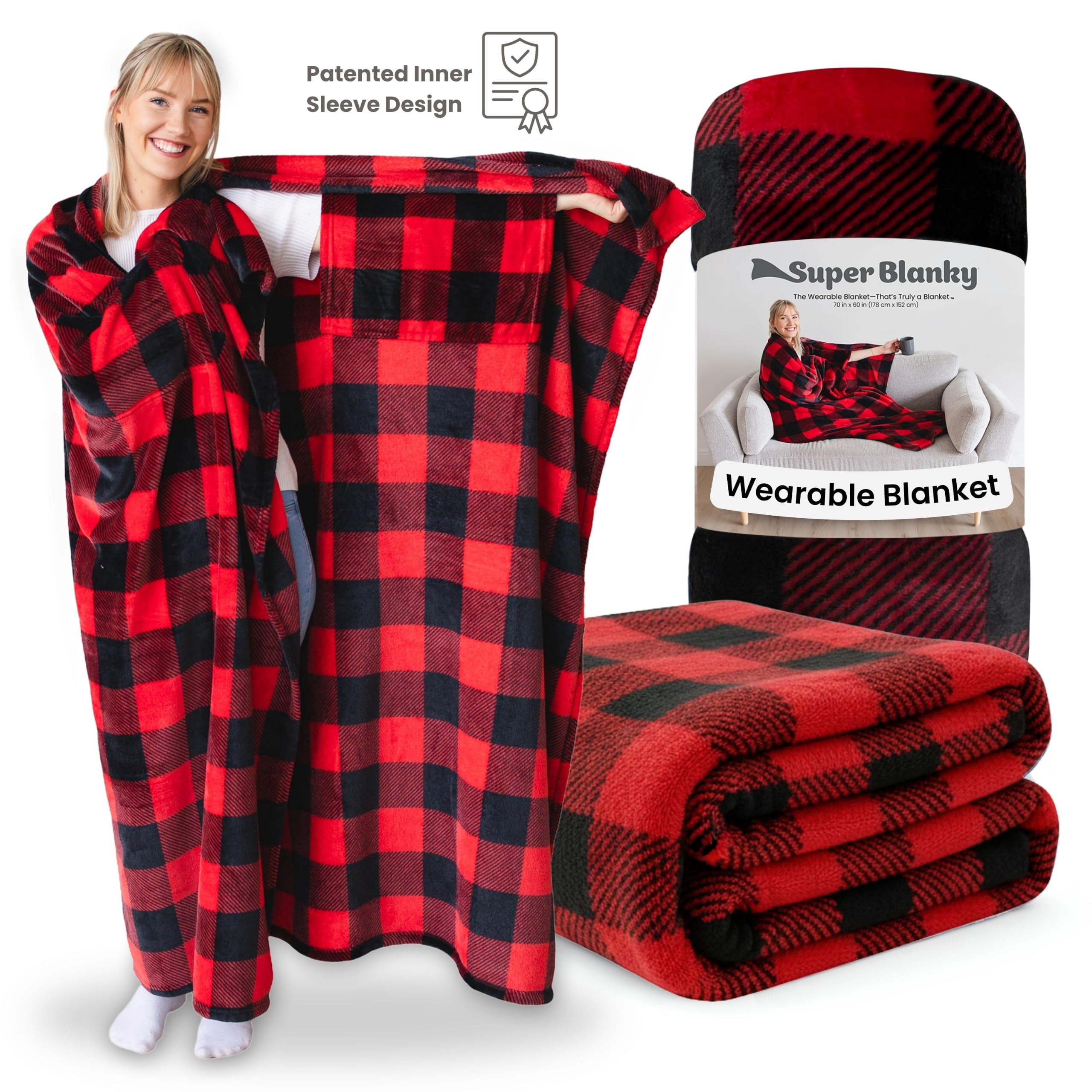 Super Blanky Wearable Blankets for Women & Men, Graduation Day Gift for Her, Cozy Gifts for Women, Wife Birthday Gifts Ideas