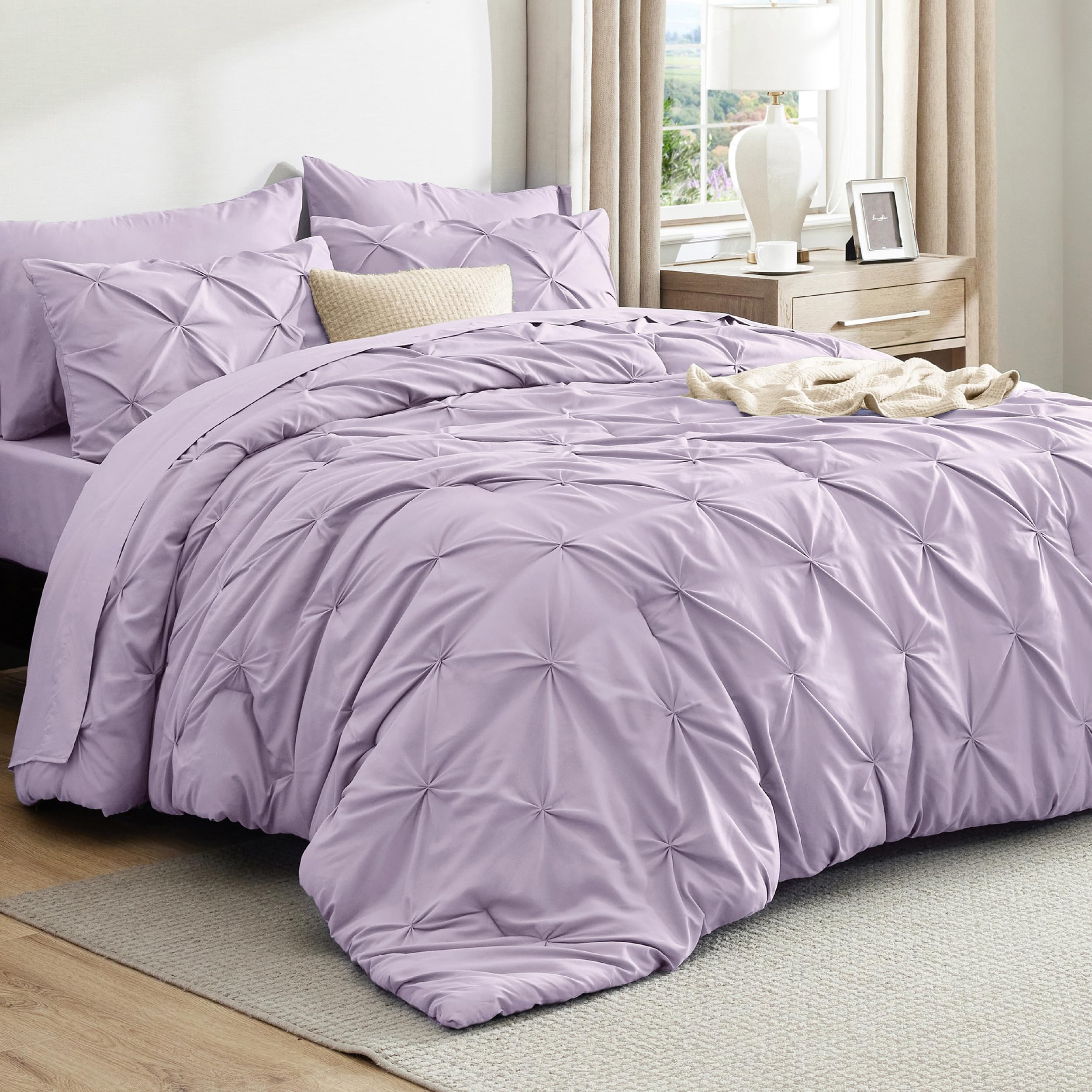 Bedsure Twin XL Comforter Set Pink - Dorm Room Essentials for Girls, Extra Long Twin XL Bedding Set with Sheets, All Season Down Alternative Comforter with Sheets, Pillowcase & Sham