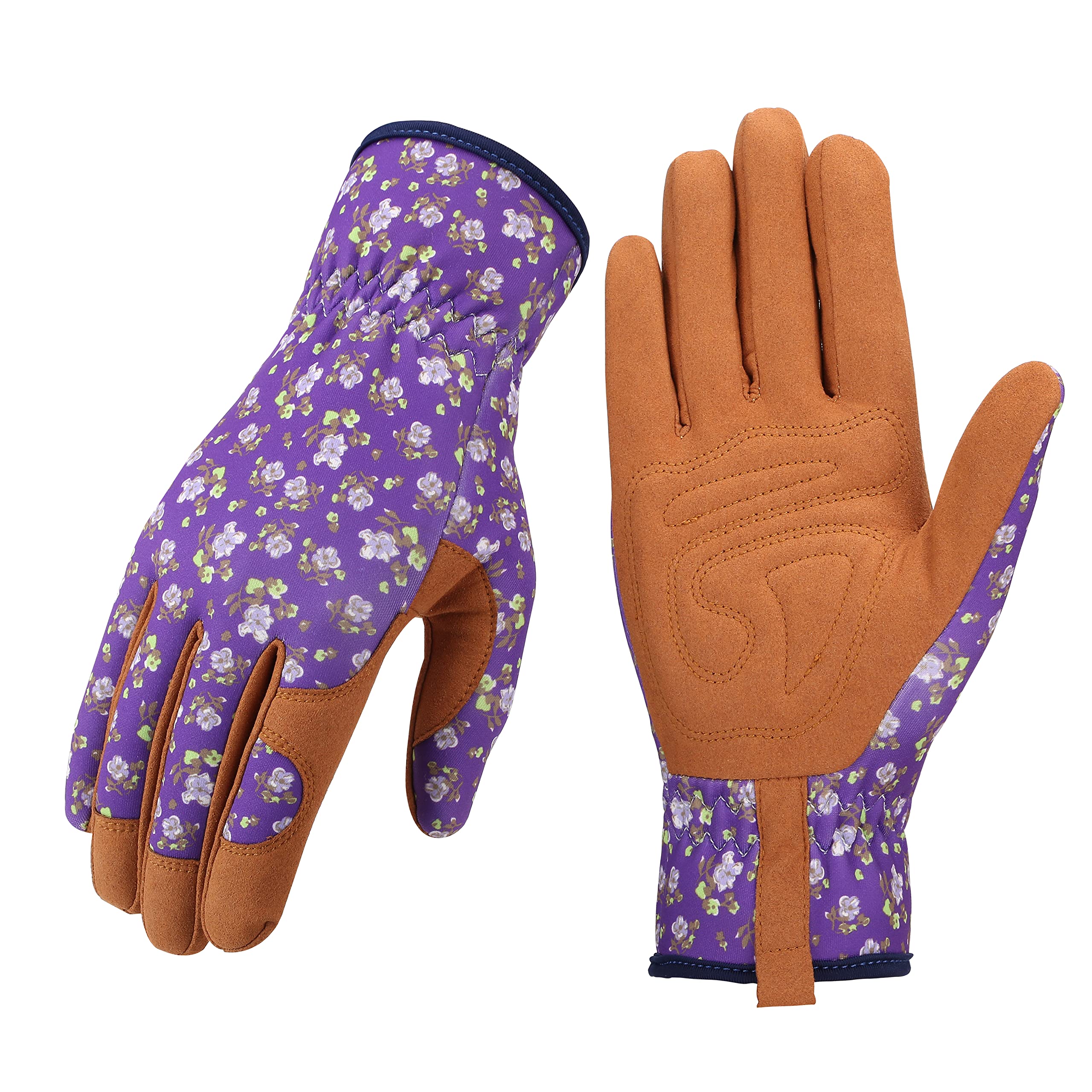 Bamllum Leather Gardening Gloves for Women - Working Gloves for Weeding, Digging, Planting, Raking and Pruning