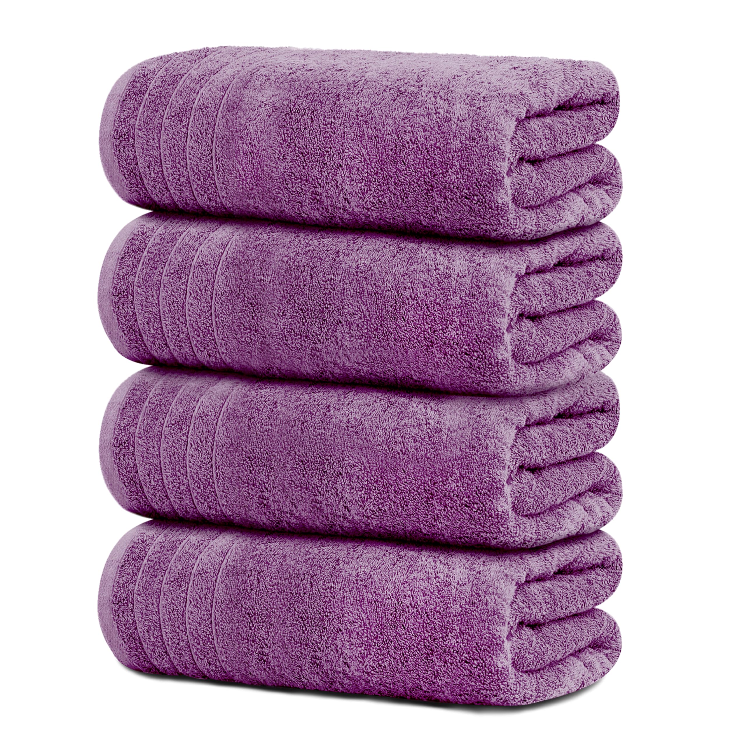 Tens Towels Pack of 4 Extra Large Bath Towels 30 x 60 Inches, 100% Cotton, Larger & Lighter Weight, Quicker to Dry, Super Soft and Absorbent, Perfect for Bathroom, Black