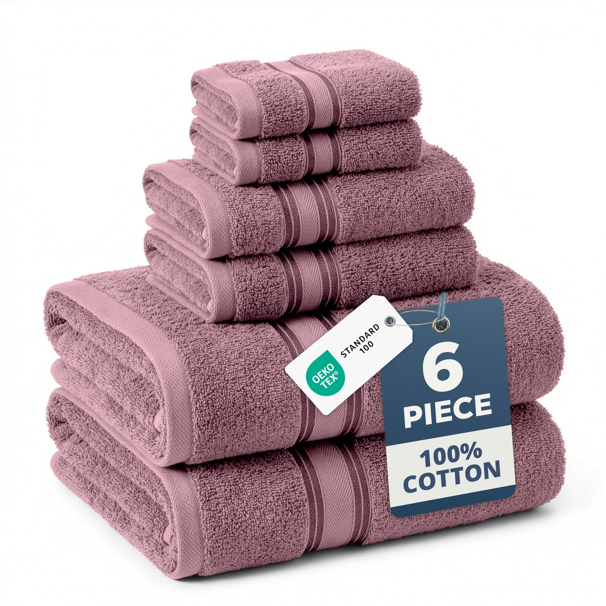 LANE LINEN Bathroom Towels Set of 18 – Zero Twist, 100% Mercerized Cotton Towel, 6 Bath, 6 Handtowel & 6 Washcloths, Luxury Hotel Design, Perfect for Salon & Guests, Machine Washable – Cerulean Blue