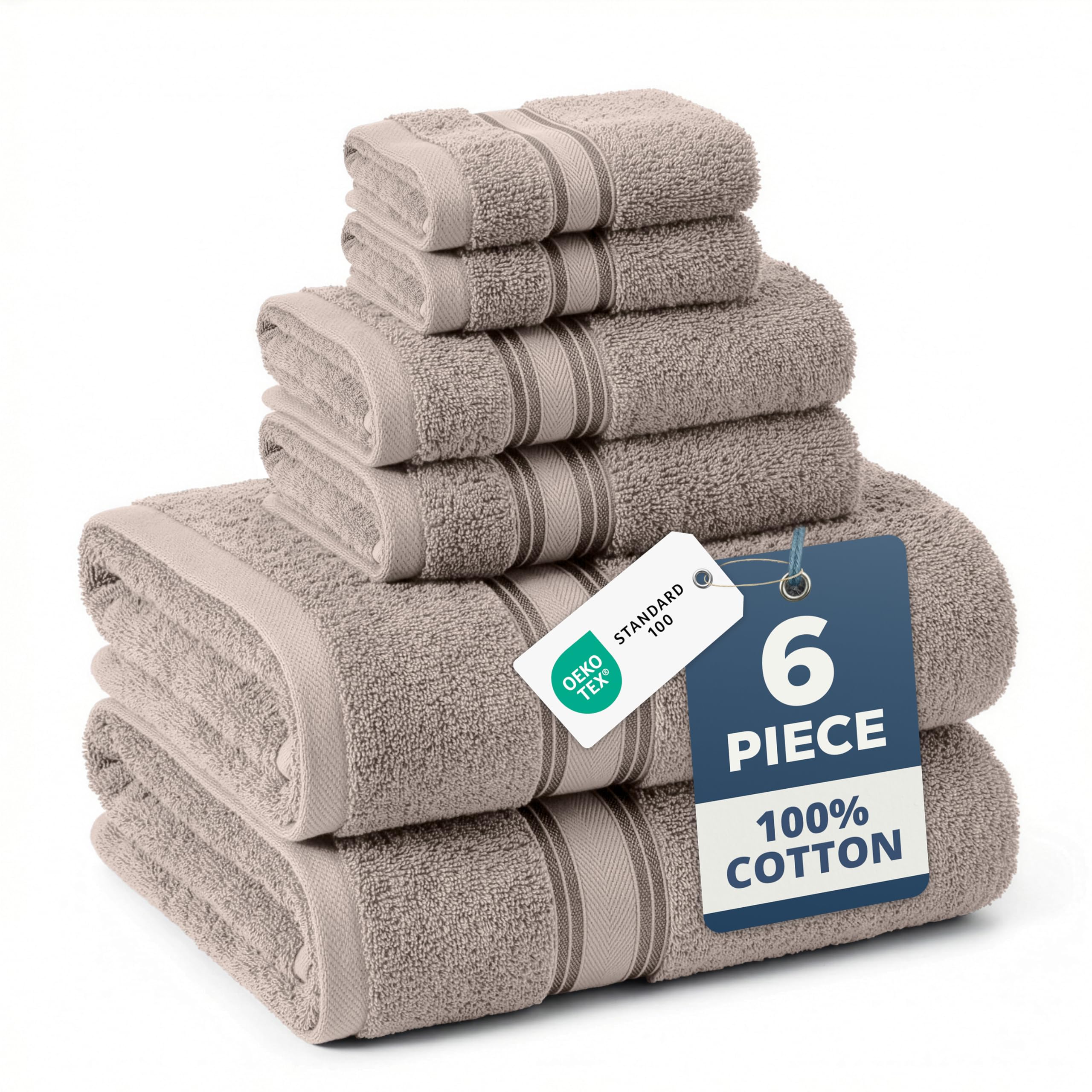 LANE LINEN Bathroom Towels Set of 18 – Zero Twist, 100% Mercerized Cotton Towel, 6 Bath, 6 Handtowel & 6 Washcloths, Luxury Hotel Design, Perfect for Salon & Guests, Machine Washable – Cerulean Blue