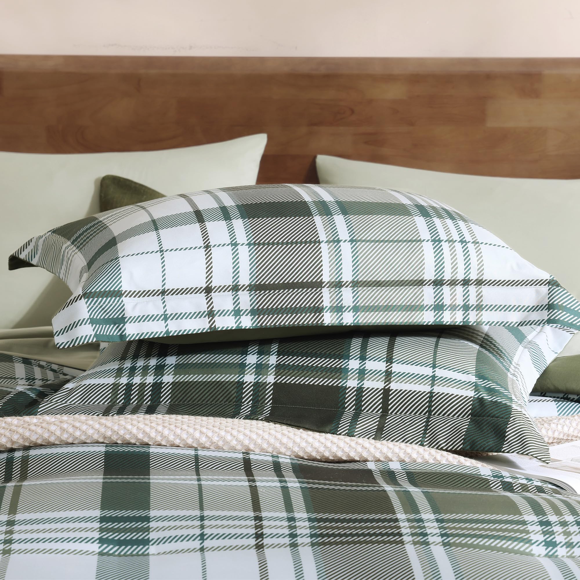 MaiRêve Plaid Twin XL Comforter Set Navy Blue 5 Pieces Dorm Bed in a Bag | Rustic Farmhouse Bedding Sets for Boys Teen with Sheets, Pillowcase & Sham