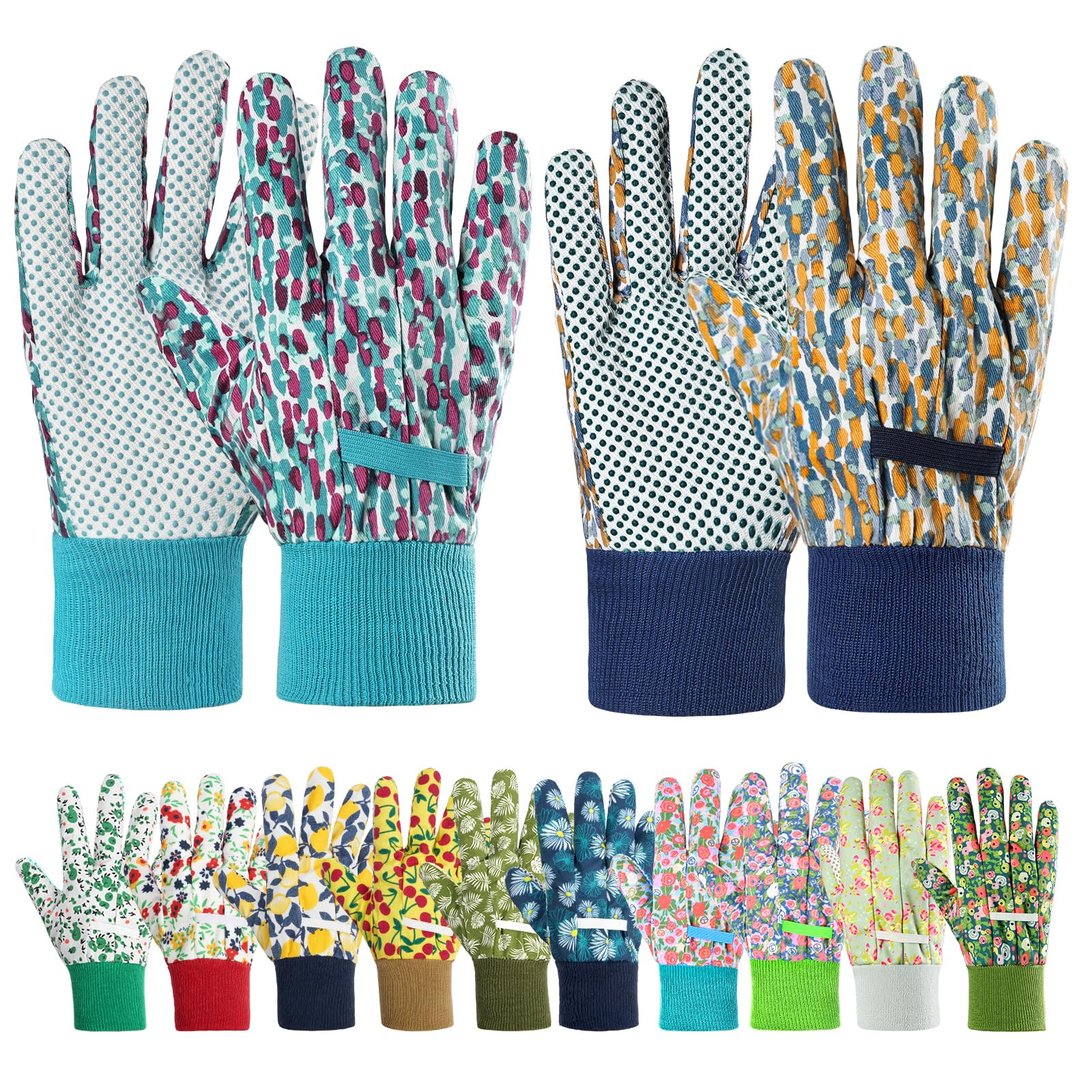 Ainiv Floral Gardening Gloves for Women/Ladies, Non-Slip Garden Work Gloves,Breathable Yard Work Glove Light Working Gloves