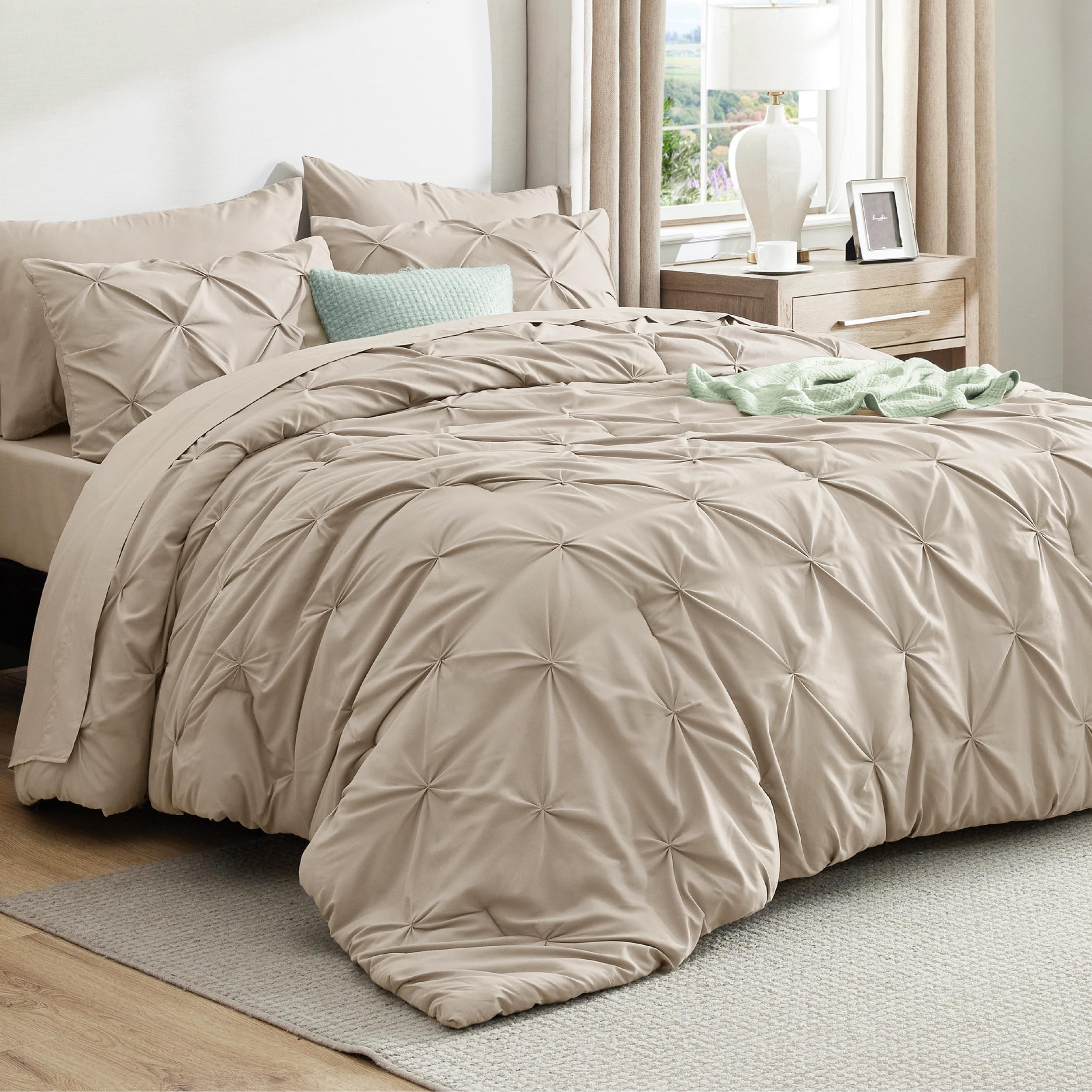 Bedsure Twin XL Comforter Set Pink - Dorm Room Essentials for Girls, Extra Long Twin XL Bedding Set with Sheets, All Season Down Alternative Comforter with Sheets, Pillowcase & Sham