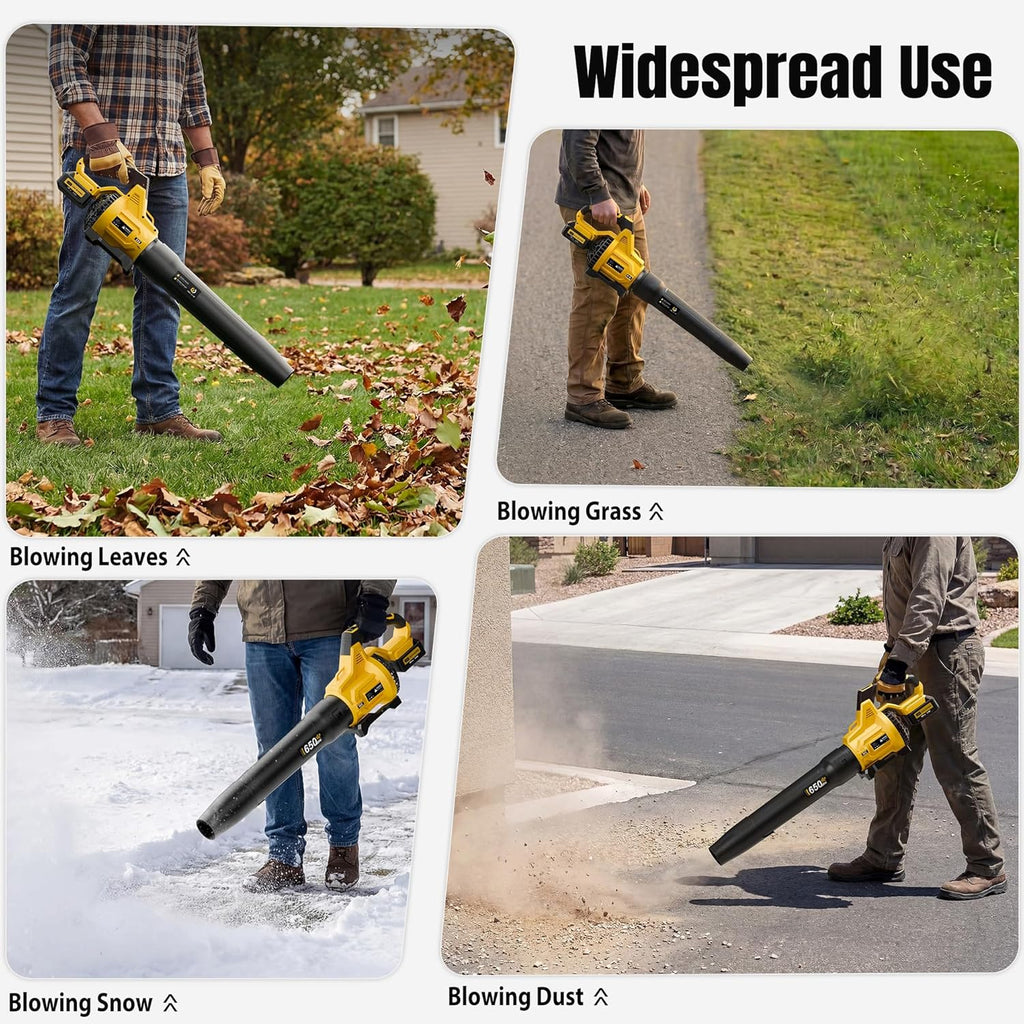 LOSART Leaf Blower Cordless, 650CFM & 3 Speed Levels, 1200W Electric Cordless Leaf Blower with 2 x 5.0Ah Batteries & Fast Charger, Blowers for Lawn Care, Yard, Blowing Leaves, Dust, Snow