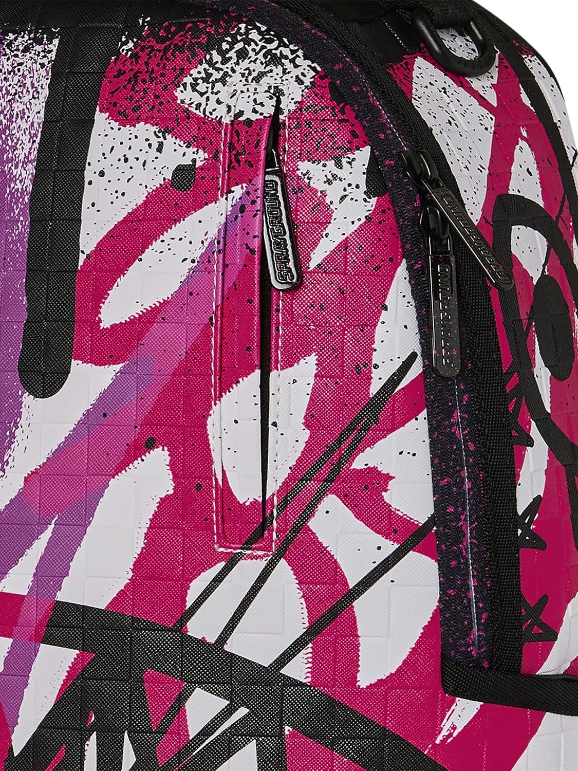 Sprayground Crash Graff Turbo Backpack, 18x6x11.5 Inch, Black, PVC, Laptop Compartment, Adjustable Straps