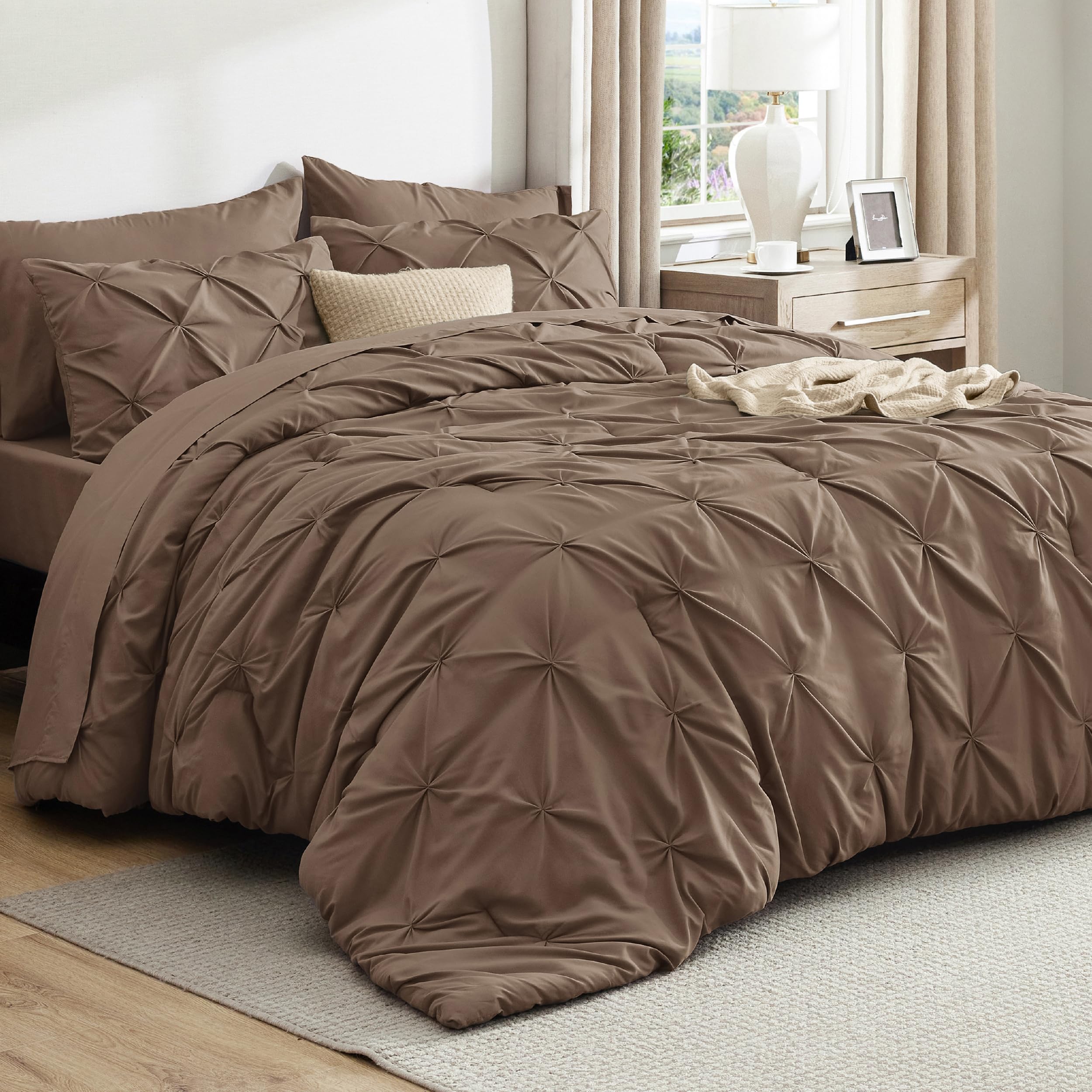 Bedsure Twin XL Comforter Set Pink - Dorm Room Essentials for Girls, Extra Long Twin XL Bedding Set with Sheets, All Season Down Alternative Comforter with Sheets, Pillowcase & Sham